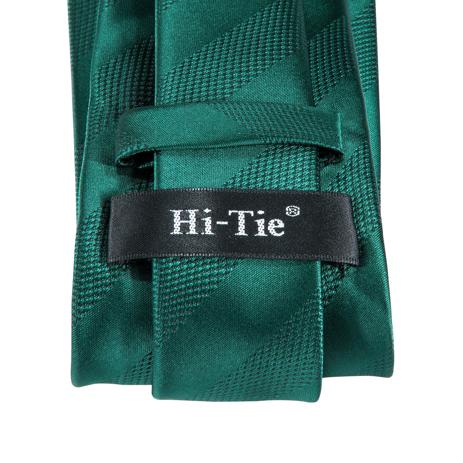 Dark Green Necktie Striped Mens Tie Pocket Square Cufflinks Set