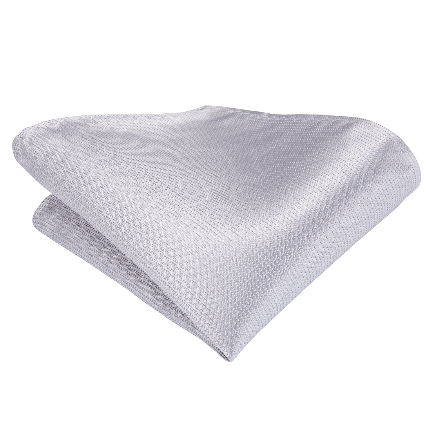 Mens Grey Necktie Popular Silver Tie Pocket Square Cufflinks Set