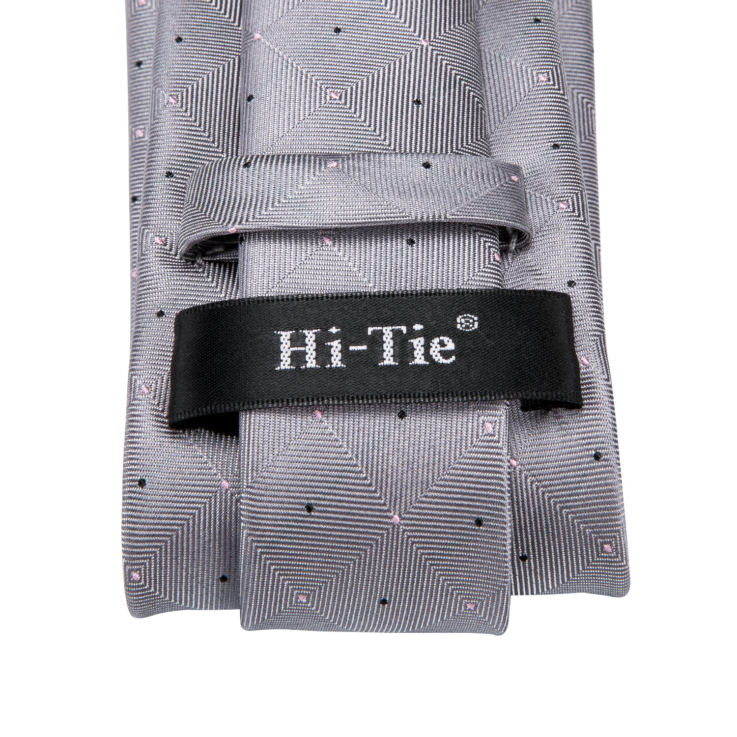 Grey Black Plaid Wedding Necktie Pocket Square Cufflinks Set