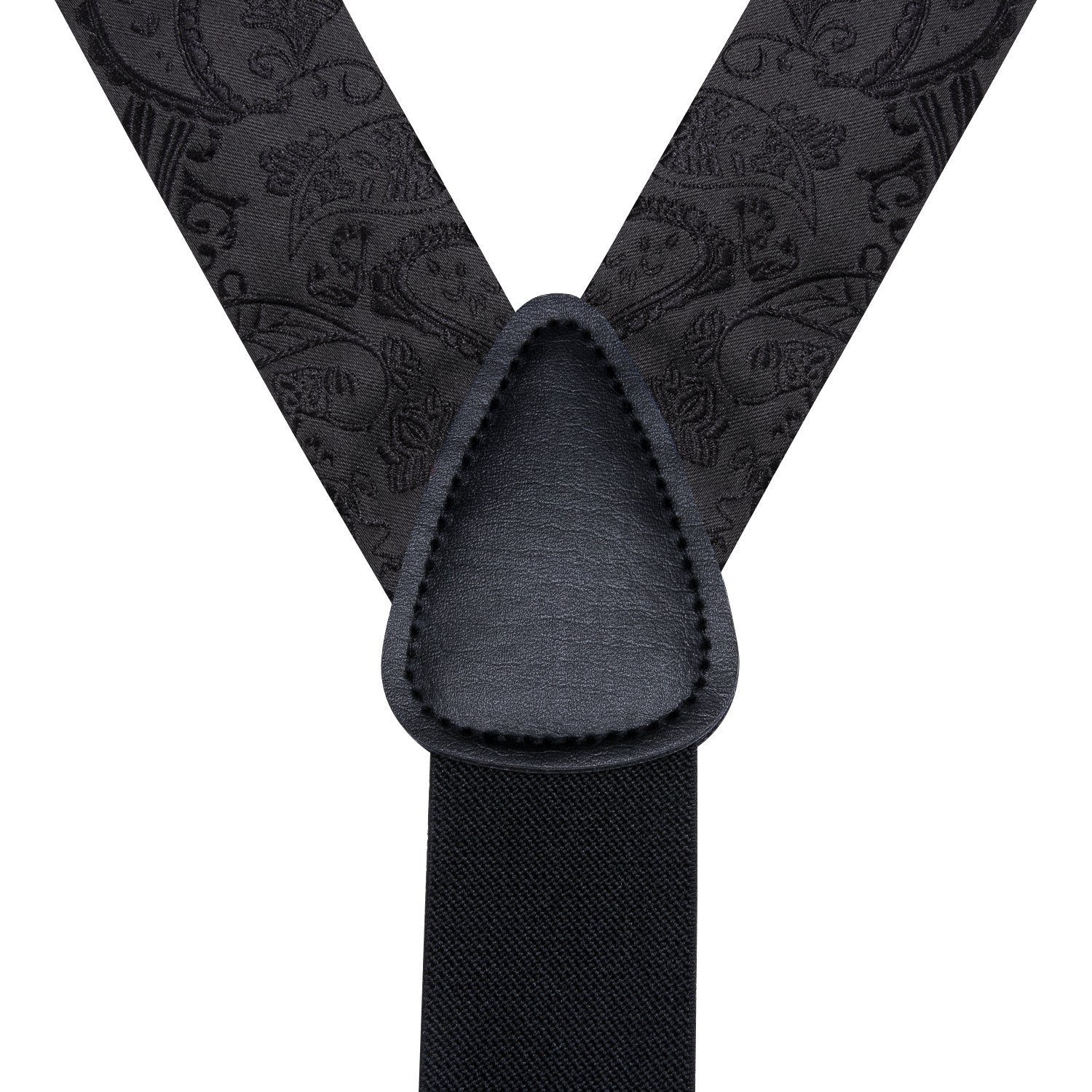 Black Paisley Suspender Bowtie Hanky Cufflinks Set