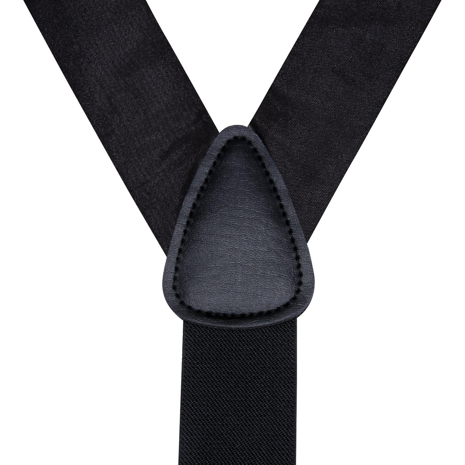 Suit Suspender Black Solid Suspender Bowtie Hanky Cufflinks Set