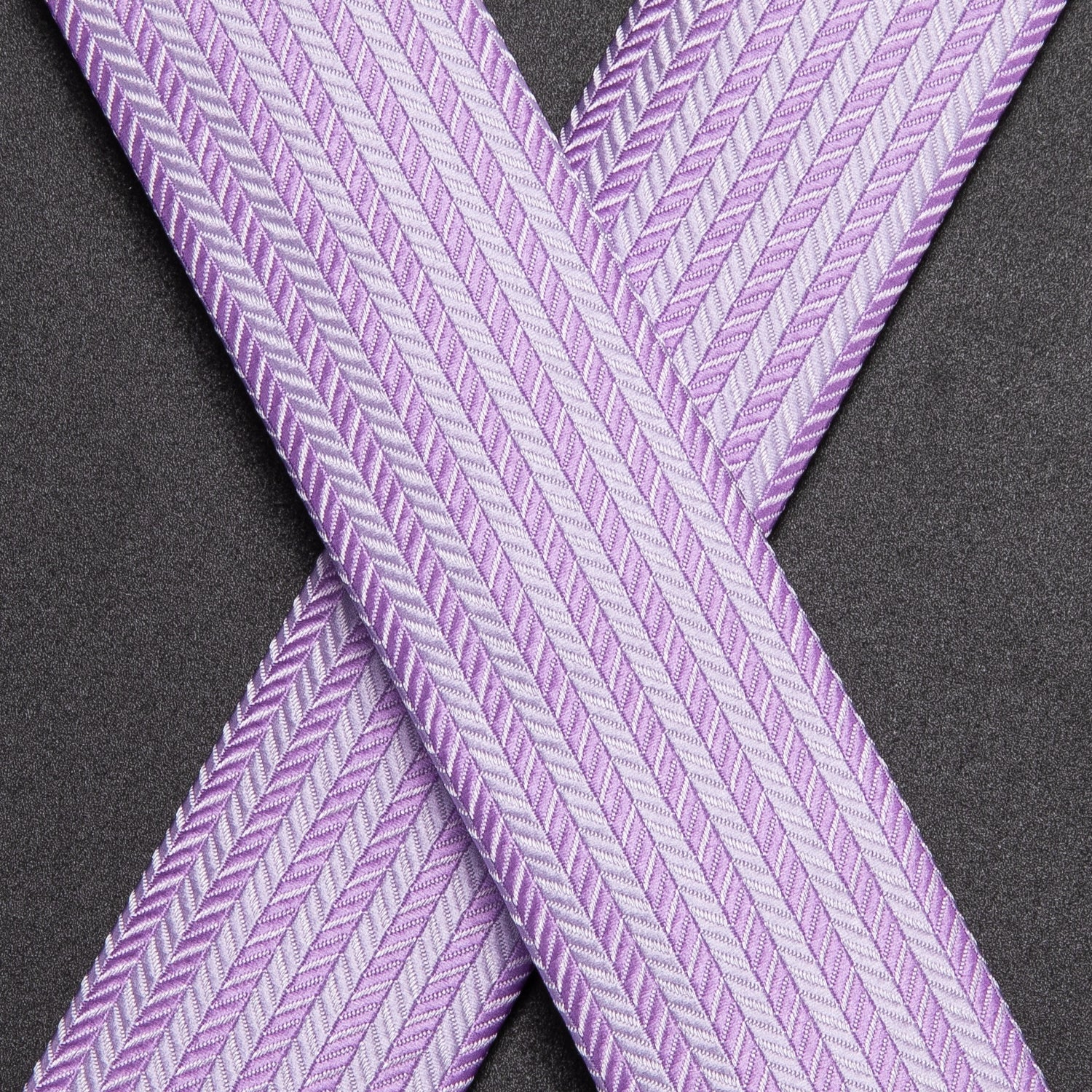 Lilac Purple Solid Suspender Bowtie Hanky Cufflinks Set