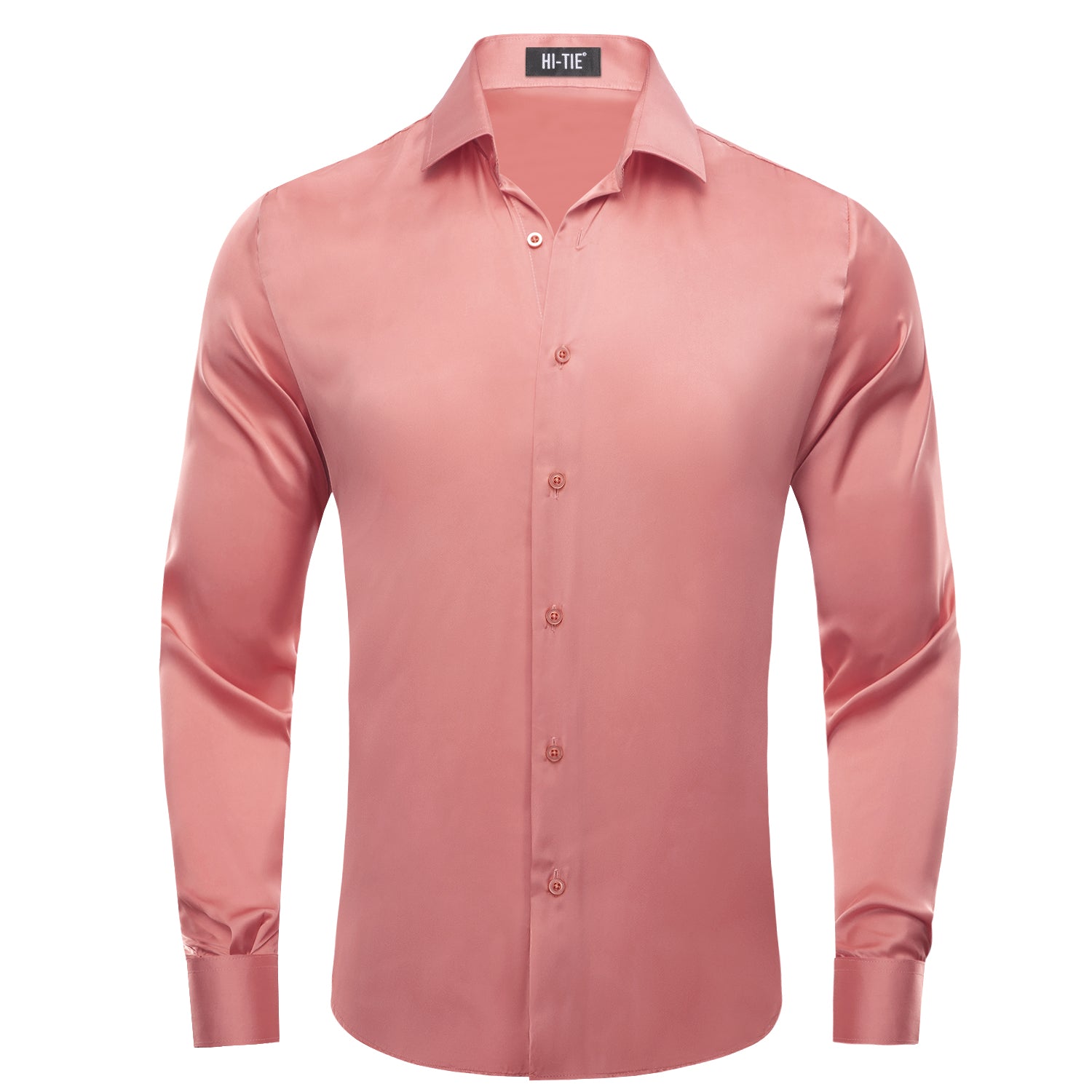 Hi-Tie Orange Floral Short Sleeves Mens Shirts Jacquard Silk
