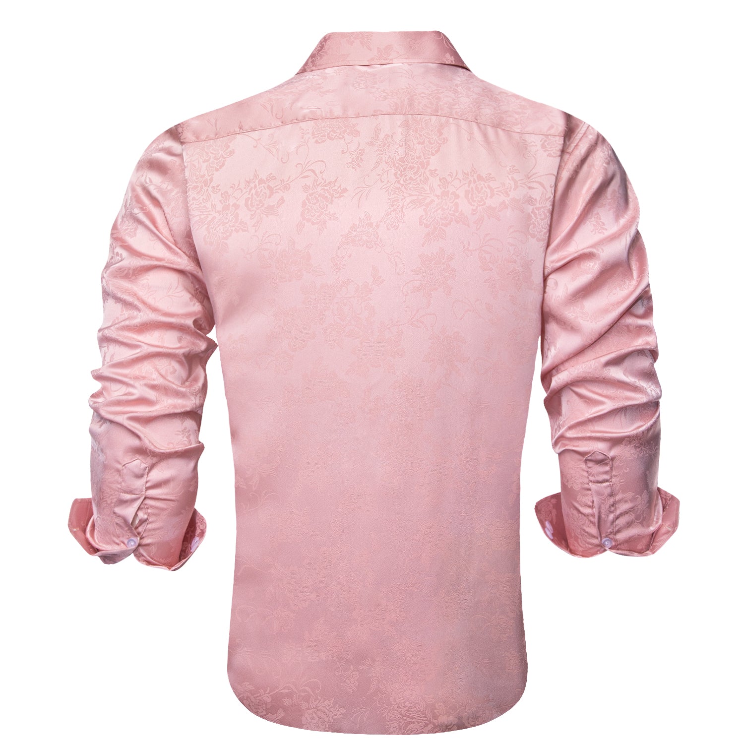 Pink Paisley Silk Men's Long Sleeve Shirt