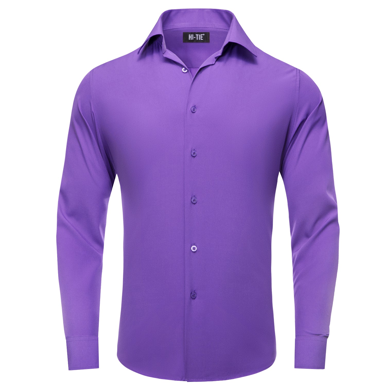 DarkVoilet Purple Solid Casual Men's Dress Shirt 
