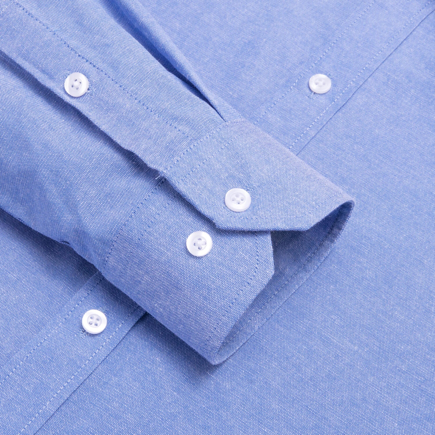 Hi-Tie Button Down Shirt Cornflower Blue Solid Silk Men's Dress Shirt