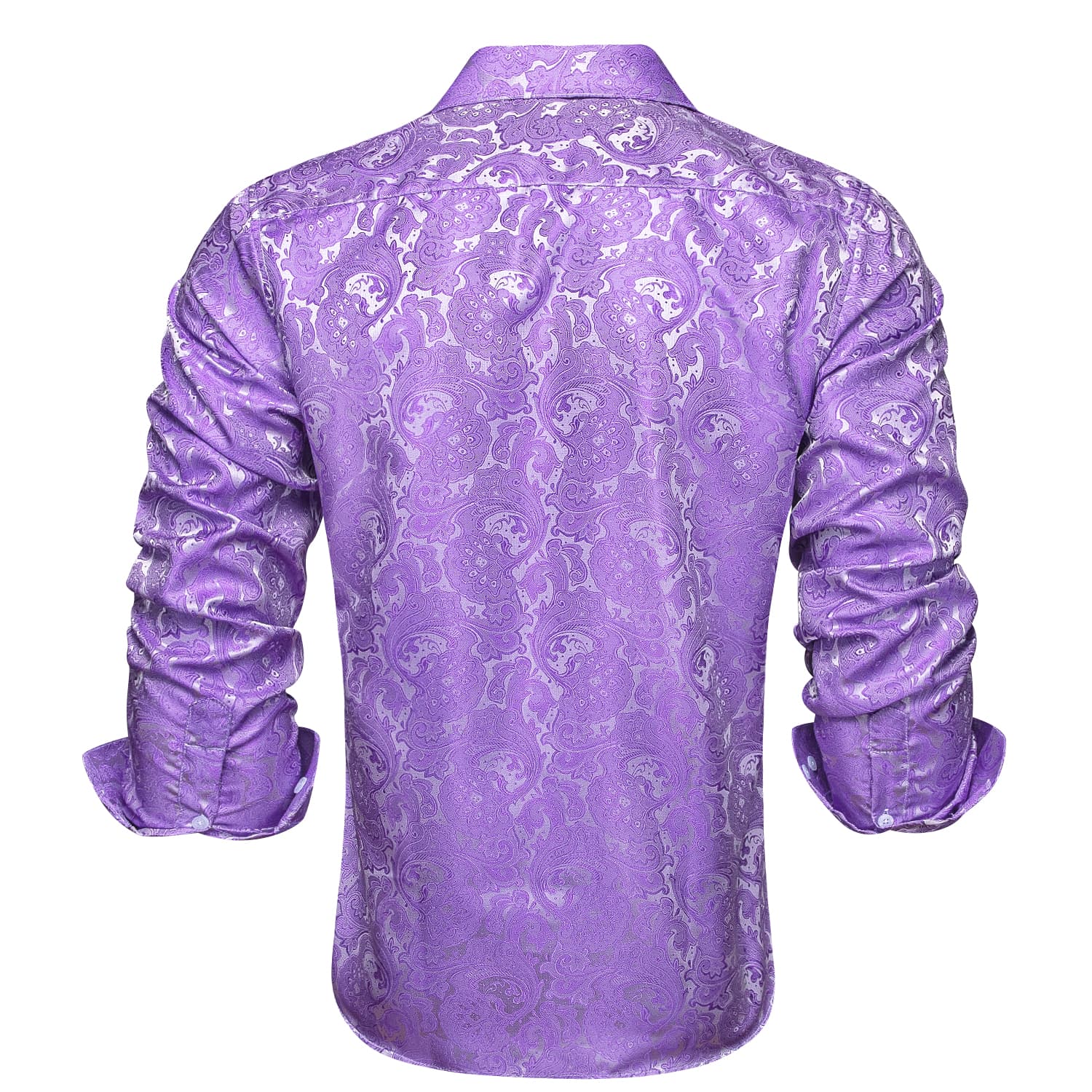 The back picture of Amethyst Purple Jacquard Mens Button Down Shirt