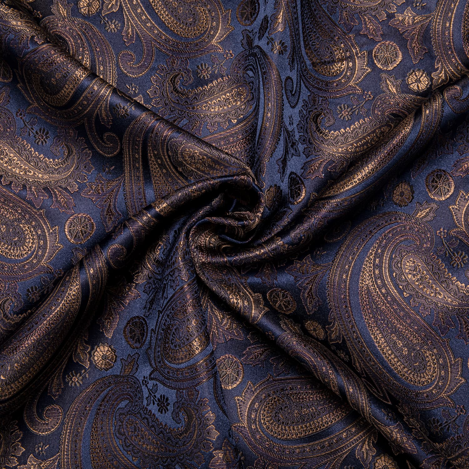 Navy Blue Tan Jacquard Shirt