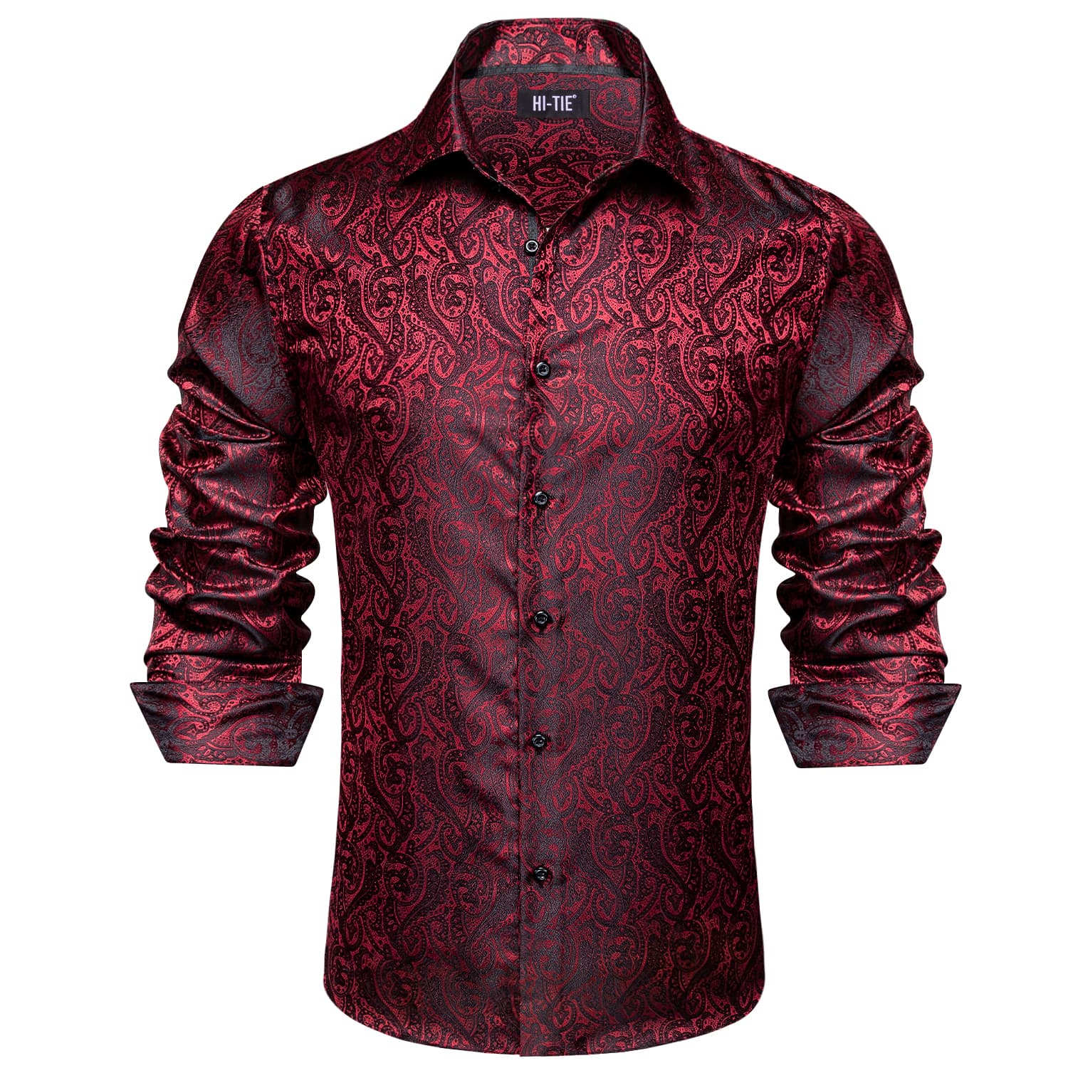 Paisley Shirt DarkRed Mens Button Down Shirt