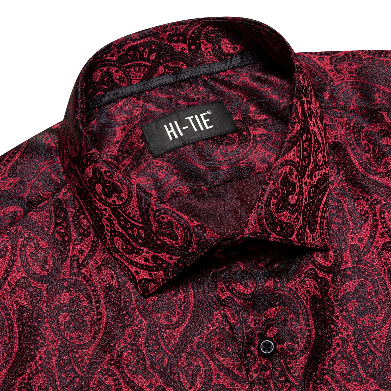 Paisley Shirt DarkRed Mens Button Down Shirt
