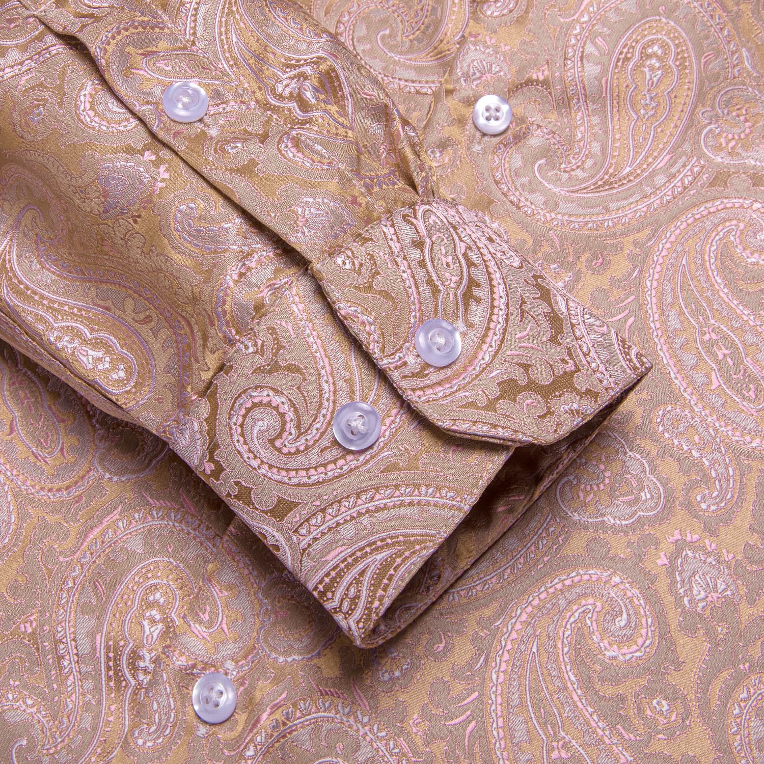 Hi-Tie Paisley Shirt PeachPuff Mens Button Down Shirt