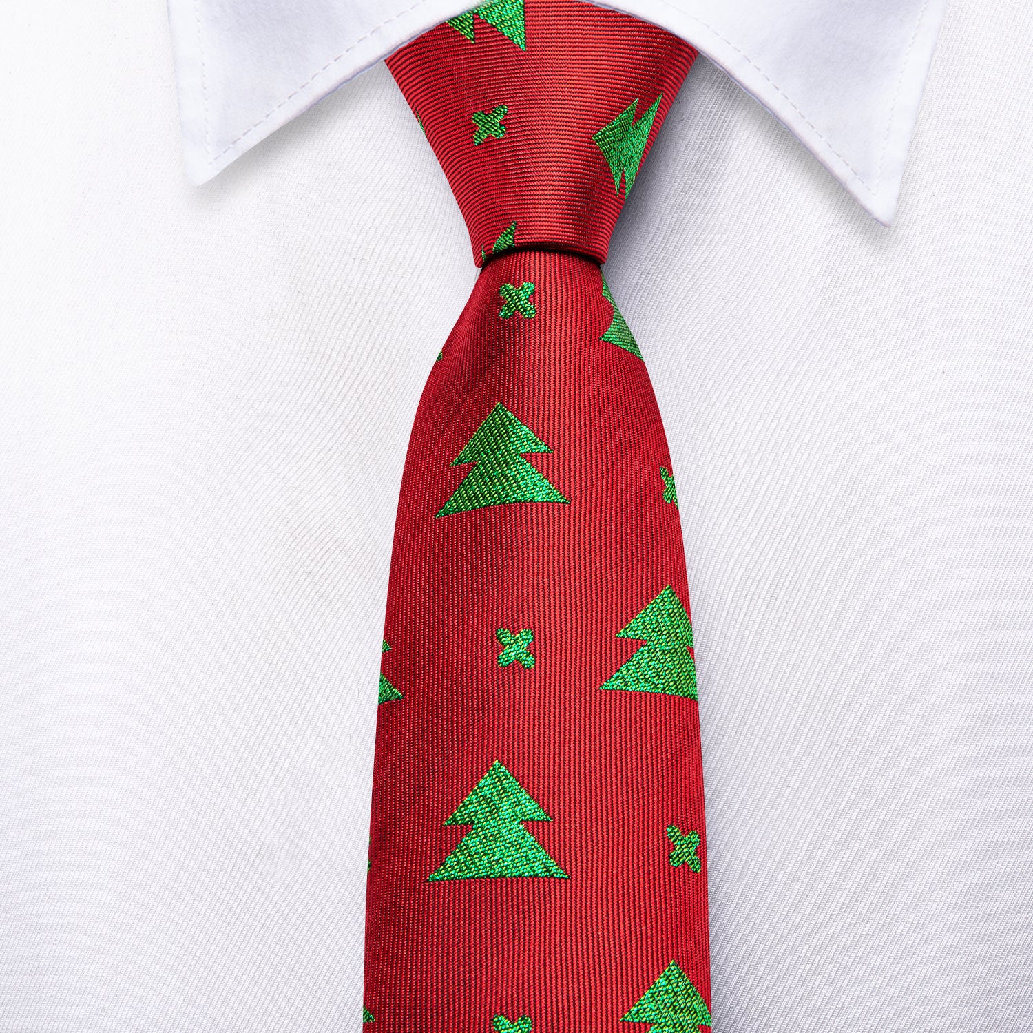 Red Green Christmas Tree Children's Tie Pocket Square