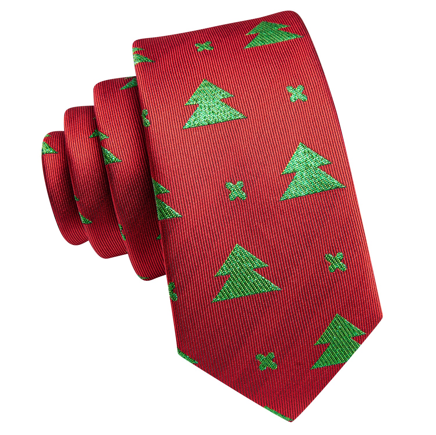 Red Green Christmas Tree Children's Tie Pocket Square
