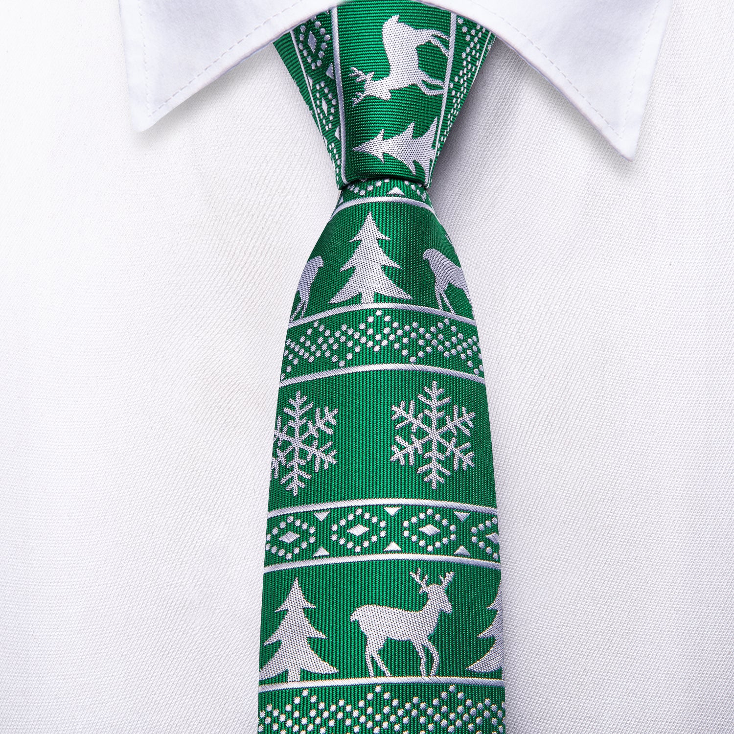 Green Christmas Novelty Children's Tie Pocket Square