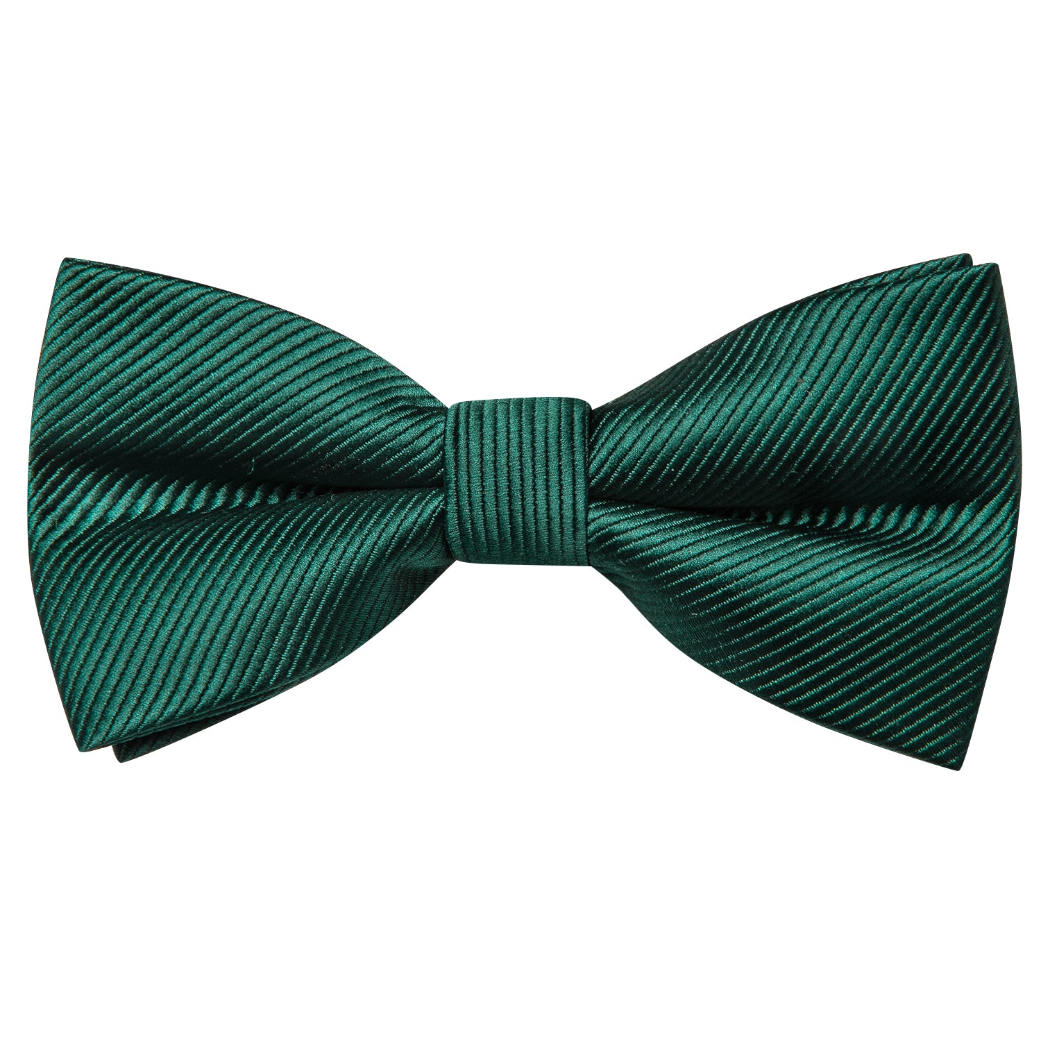 Dark Green Solid Children's Kids Bow Tie Hanky Cufflinks Set