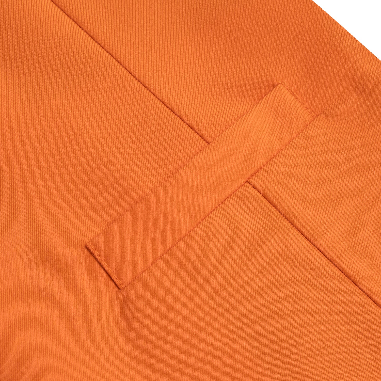 Orange Solid Silk Style Men's Single Vest