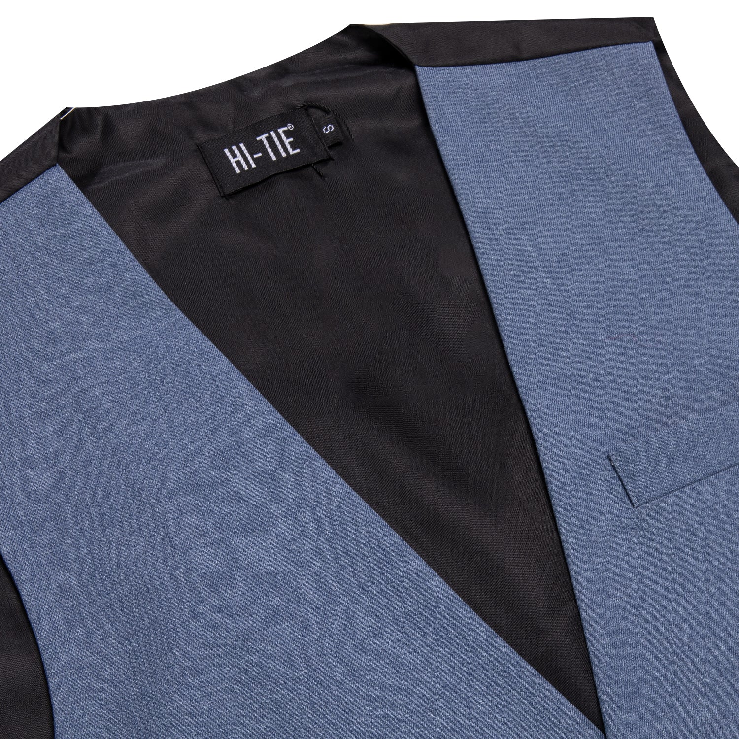 Wedding Waistcoat Haze Blue Solid Silk Style Men's Single Vest