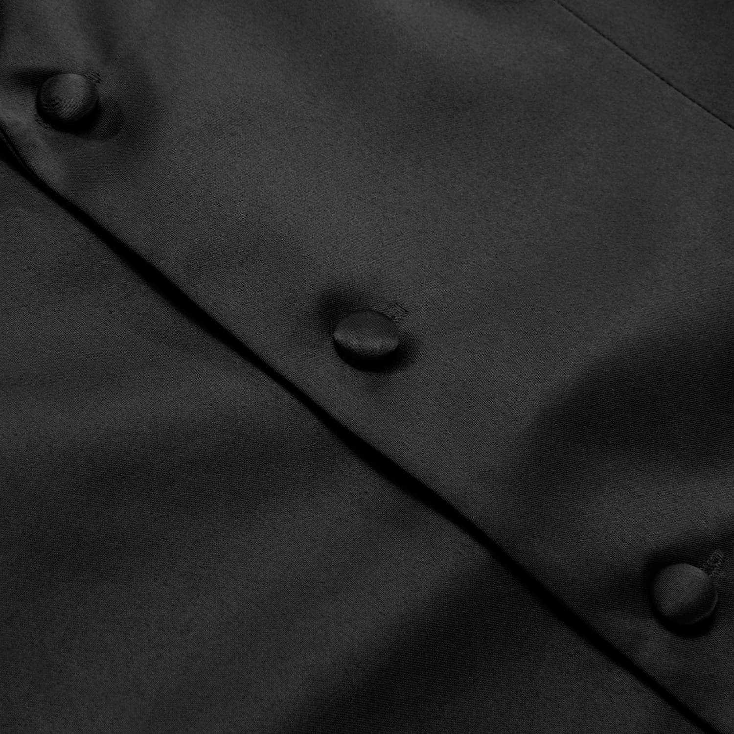 Hi-Tie Black Waistcoat Solid Notch lapels Men's Vest