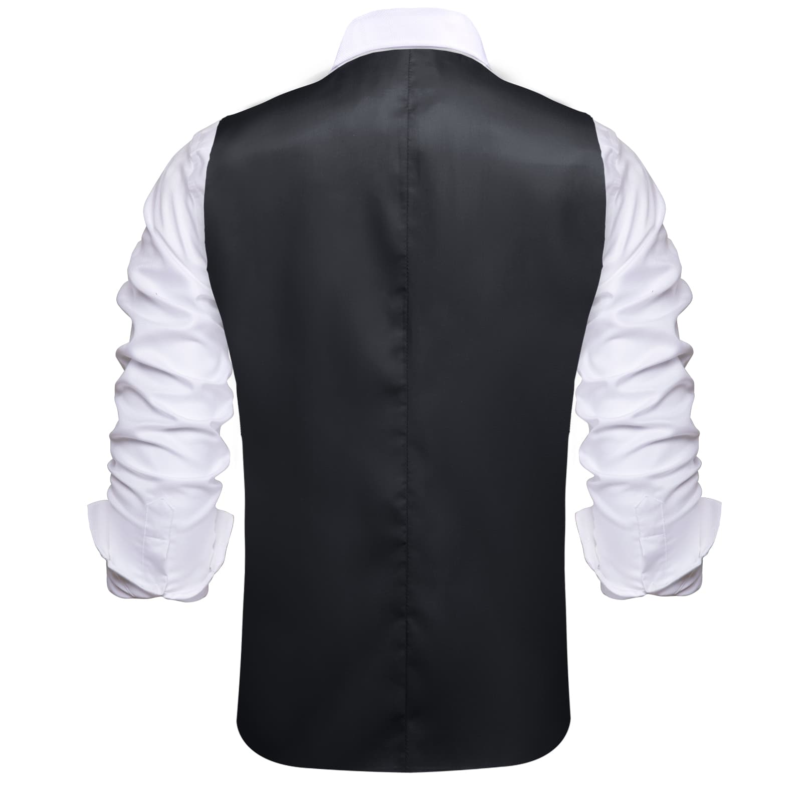 Hi-Tie Suit Vest Layered Waistcoat Black Gray Vests for Wedding
