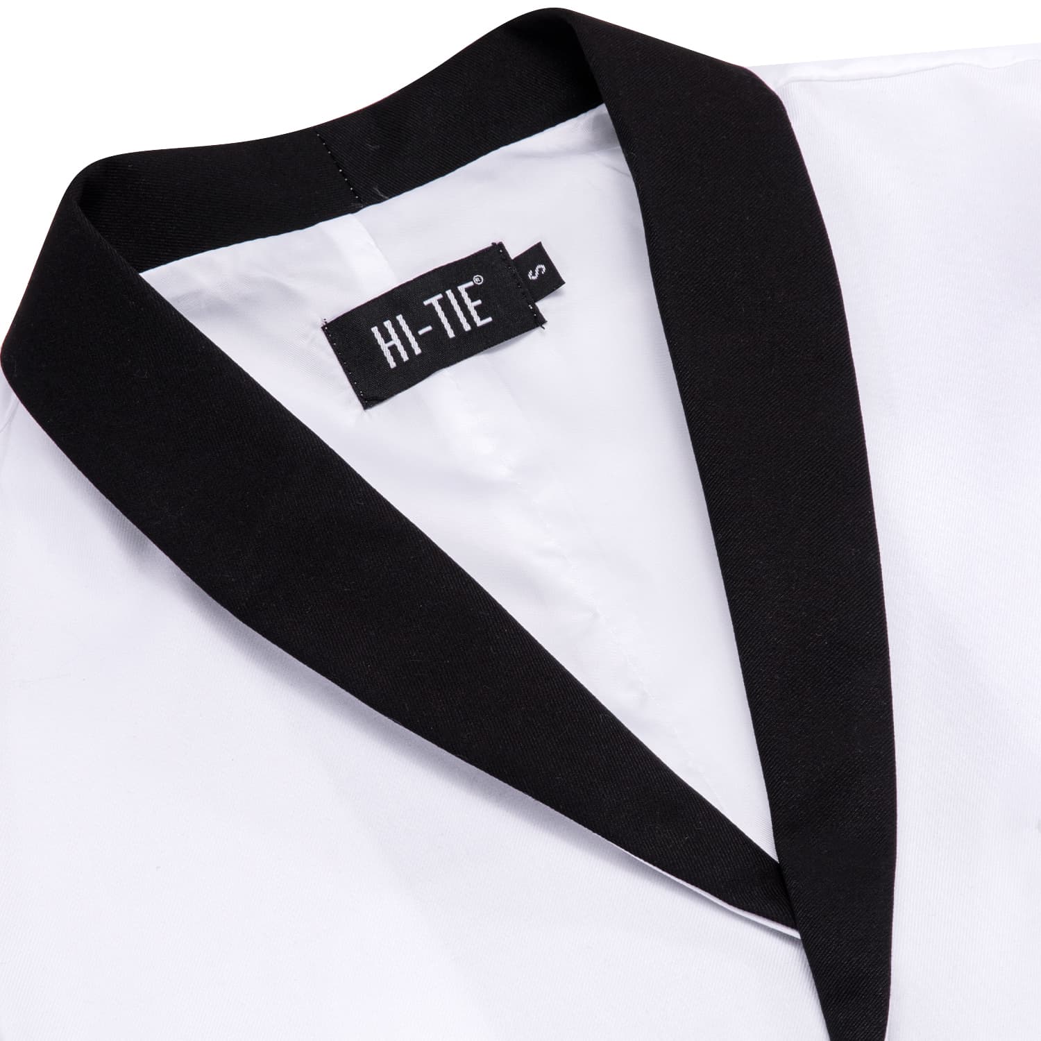  Black Shawl Collar White Solid Waistcoat Formal Vests for Business