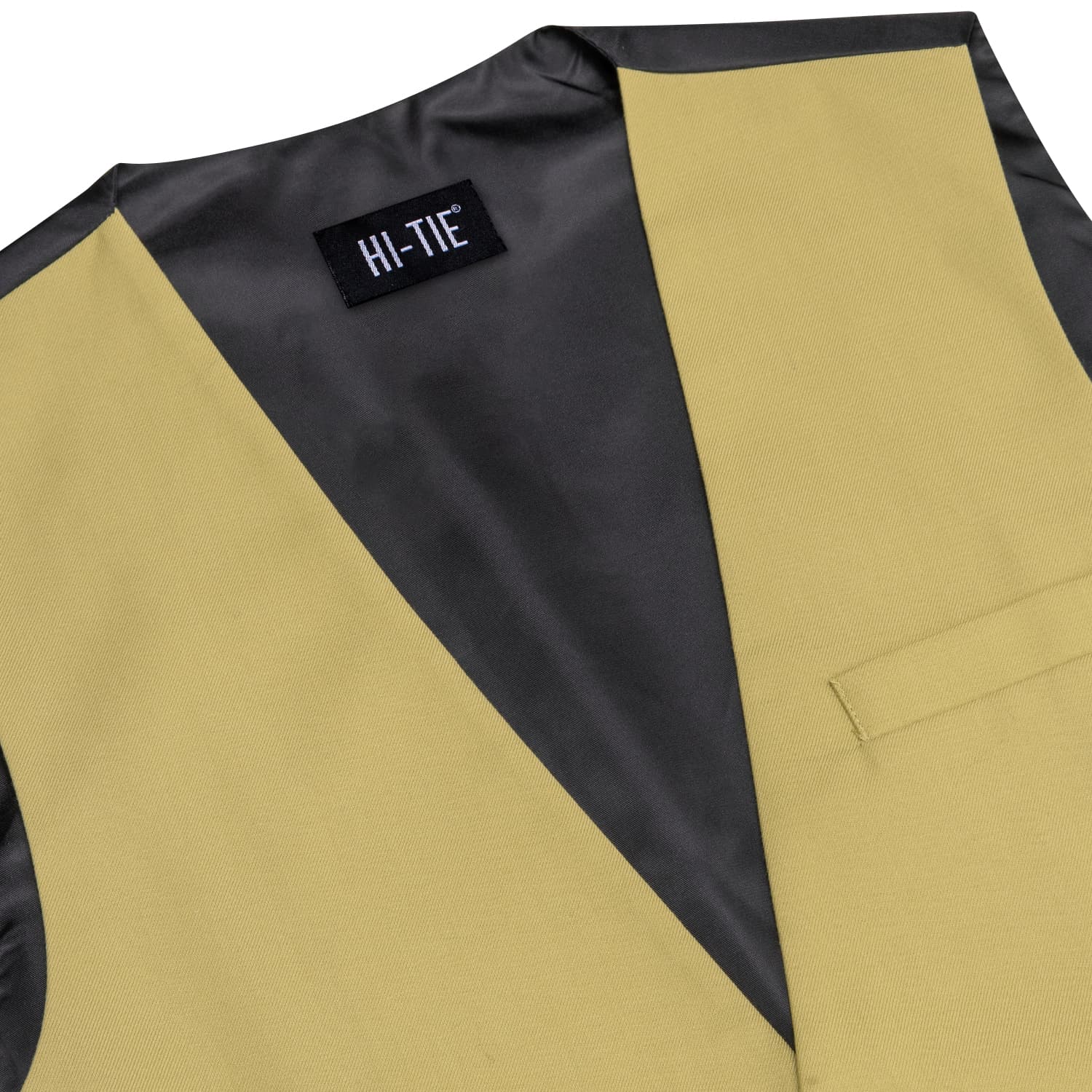 Khaki Solid V-Neck Waistcoat Formal Mens Vest for Business