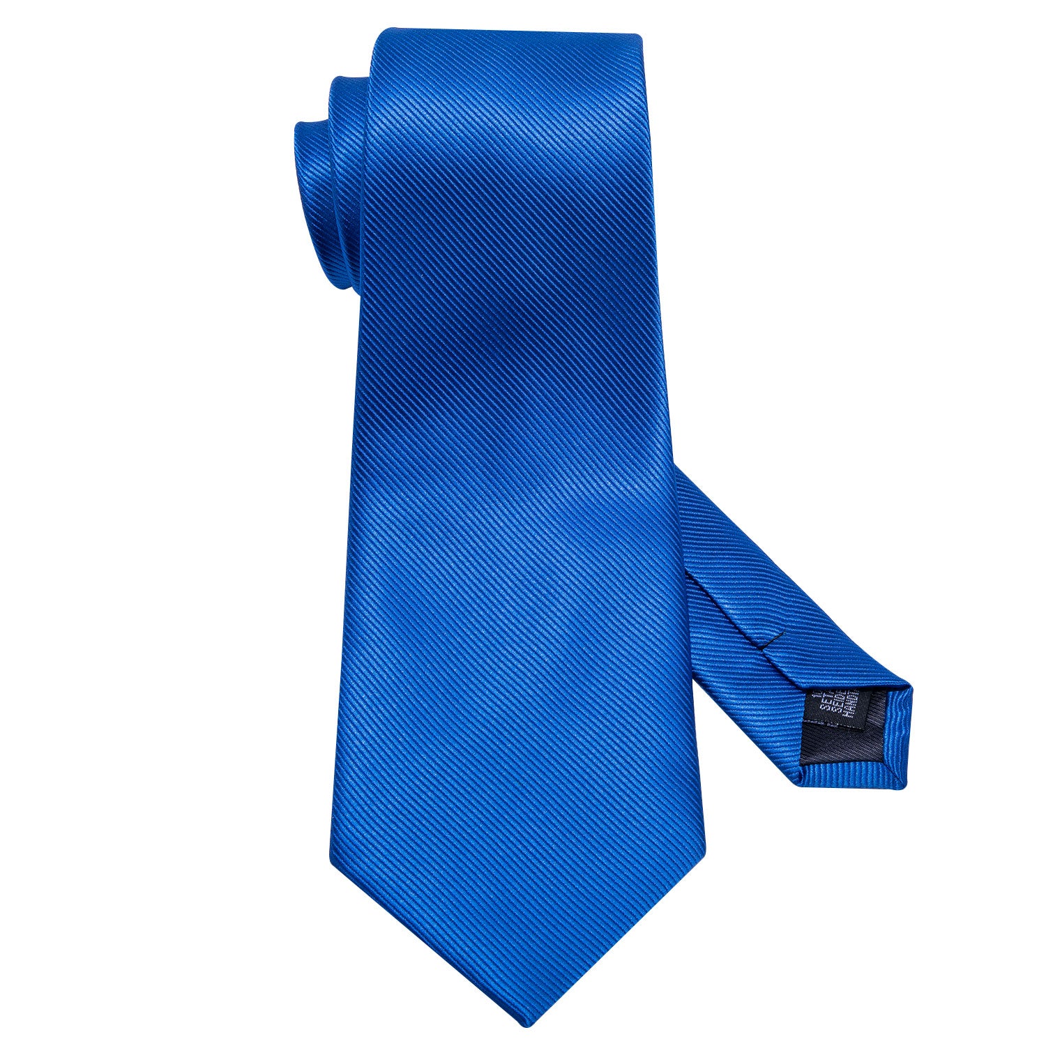 Classic Blue Solid Silk Men's Tie Pocket Square Cufflinks Set