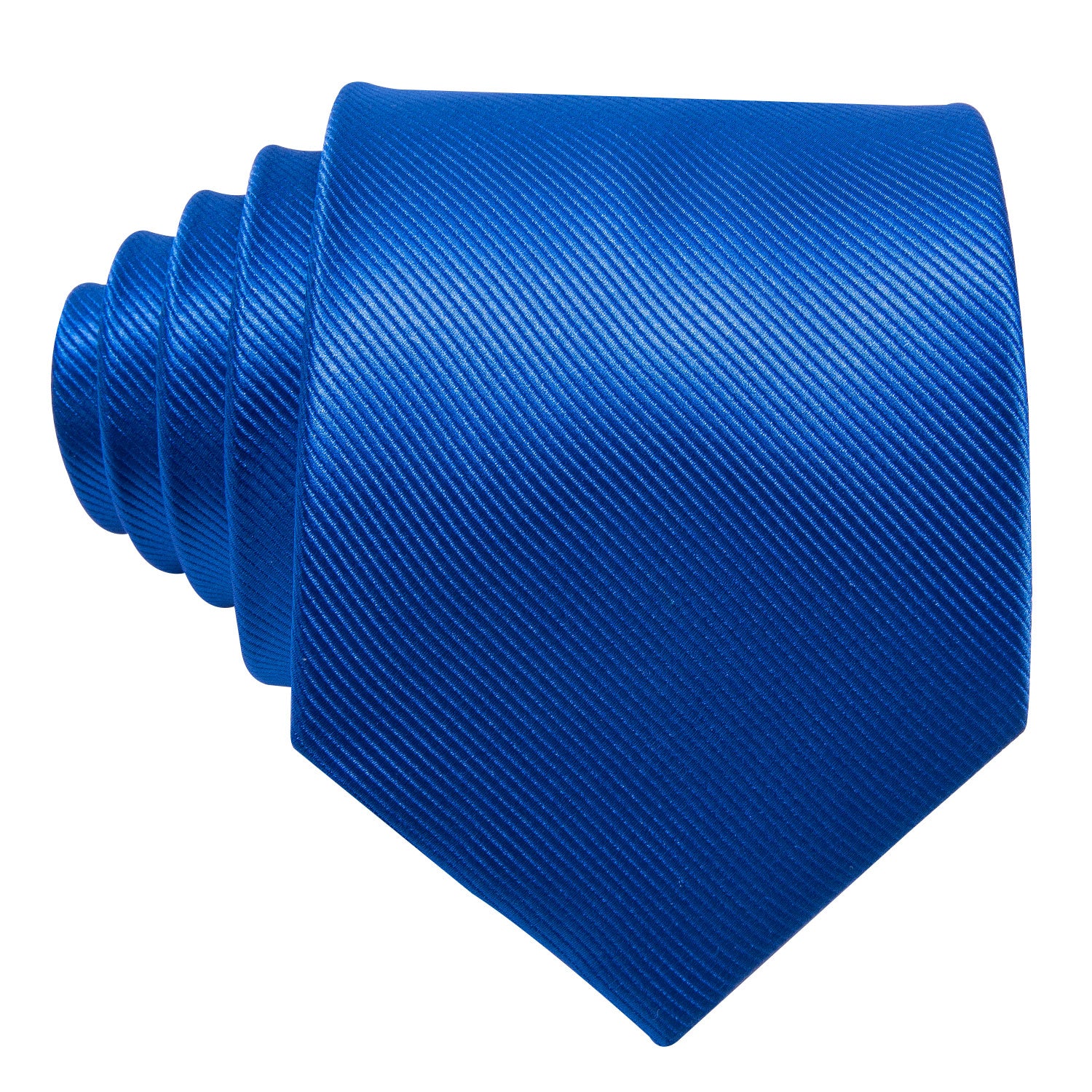 Classic Blue Solid Silk Men's Tie Pocket Square Cufflinks Set