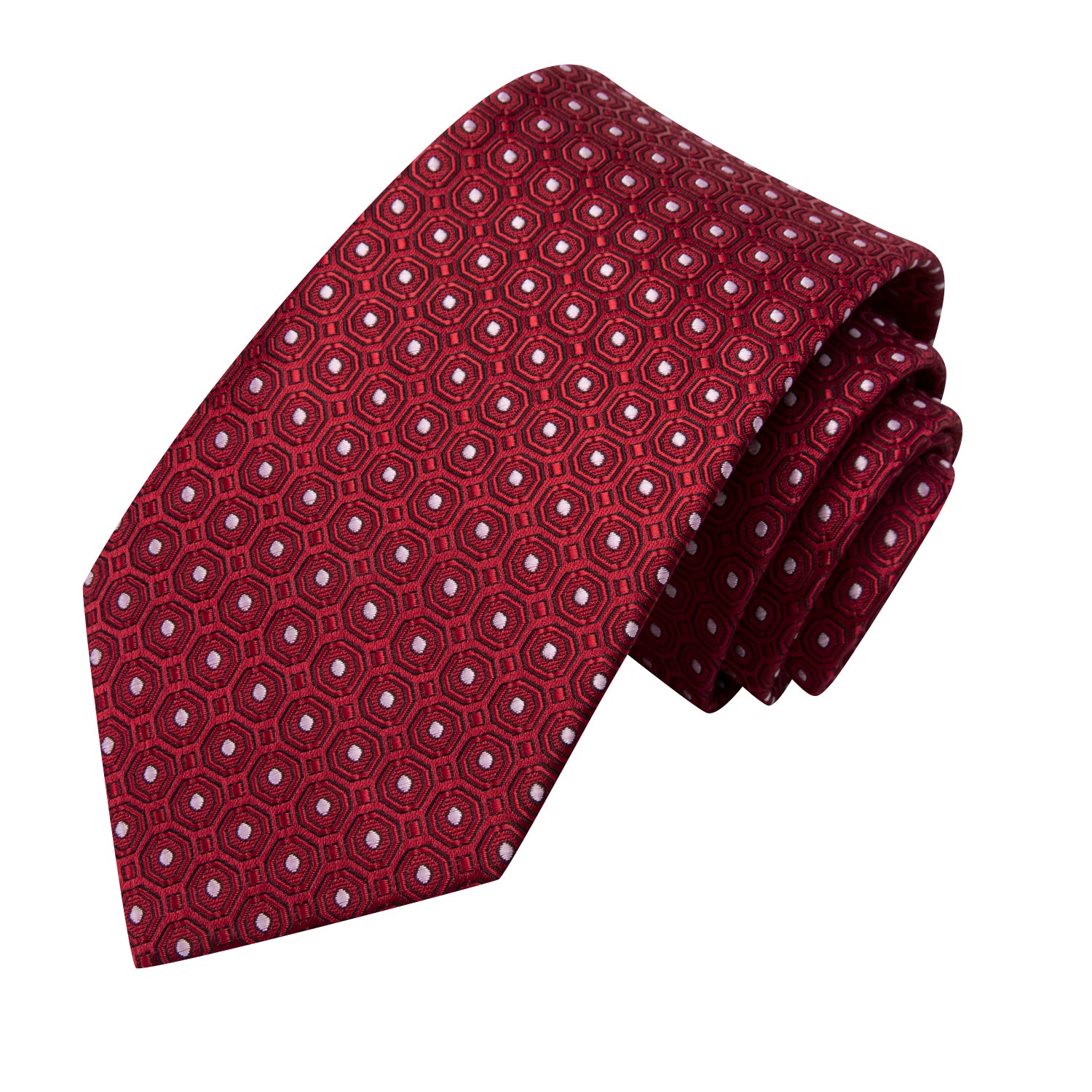 Red Necktie Black Red Novelty Tie Pocket Square Cufflinks Set