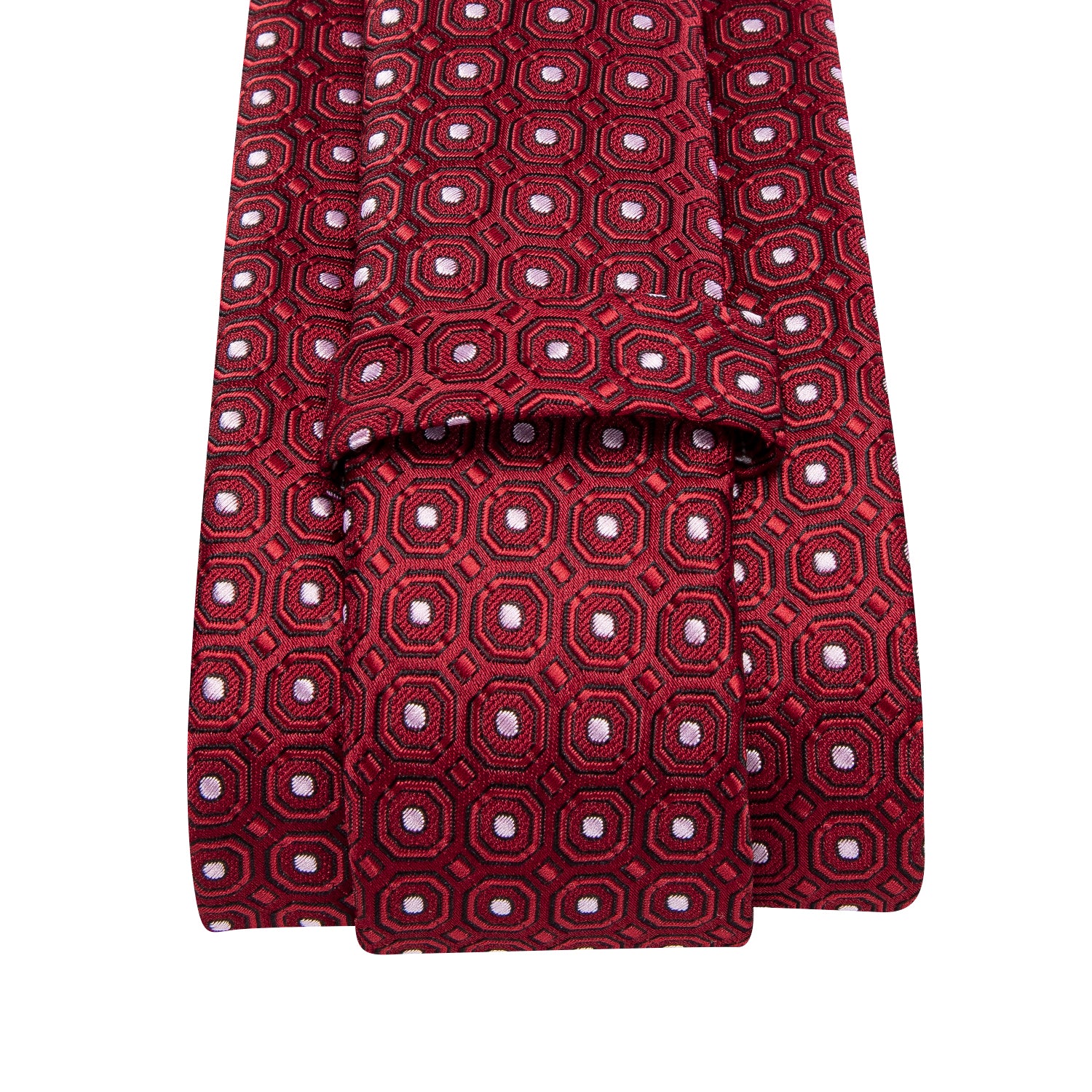 Red Necktie Black Red Novelty Tie Pocket Square Cufflinks Set