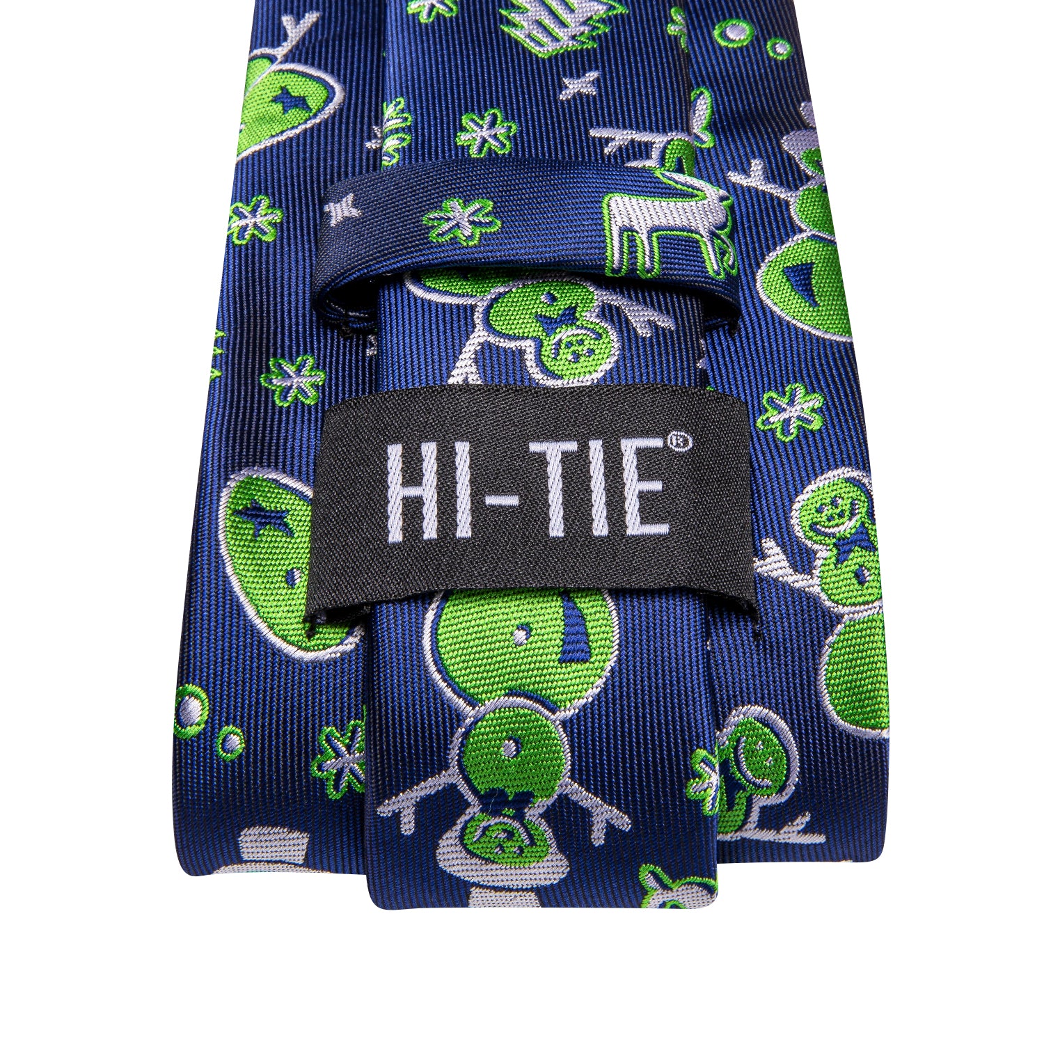 Christmas Blue Green Snowmen Men's Tie Pocket Square Cufflinks Set
