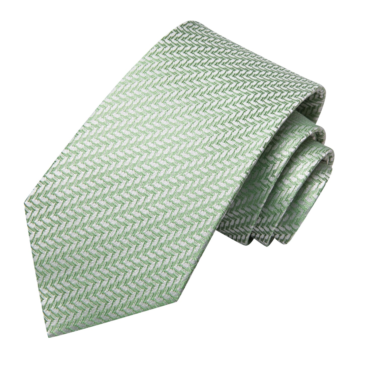 Hi-Tie Mint Green Novelty Men's Tie Pocket Square Cufflinks Set
