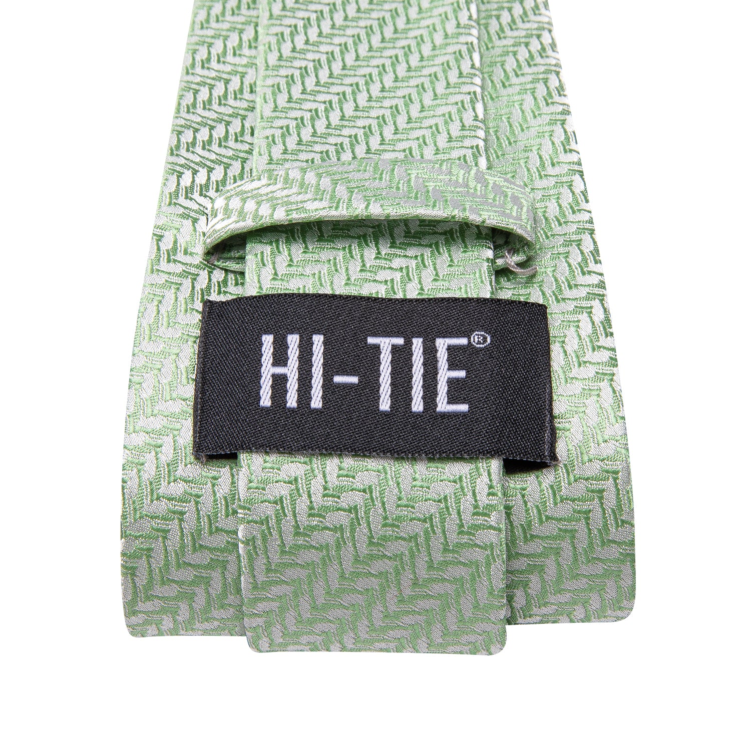 Hi-Tie Mint Green Novelty Men's Tie Pocket Square Cufflinks Set