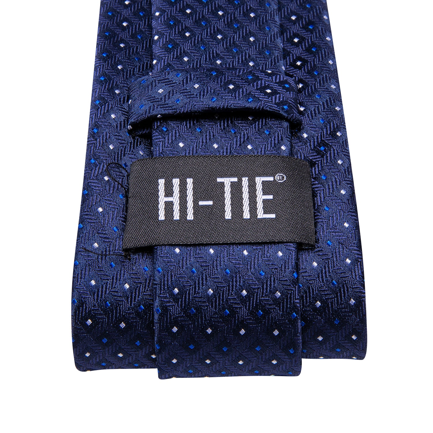 Hi-Tie Deep Blue Novelty Men's Tie Pocket Square Cufflinks Set