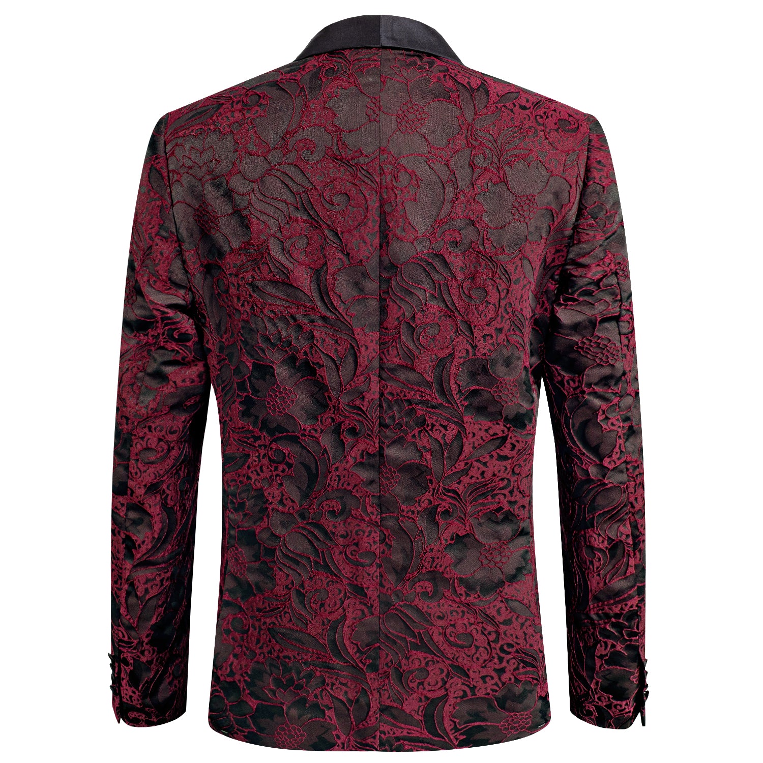 wine red floral shawl collar men's top blazer suit