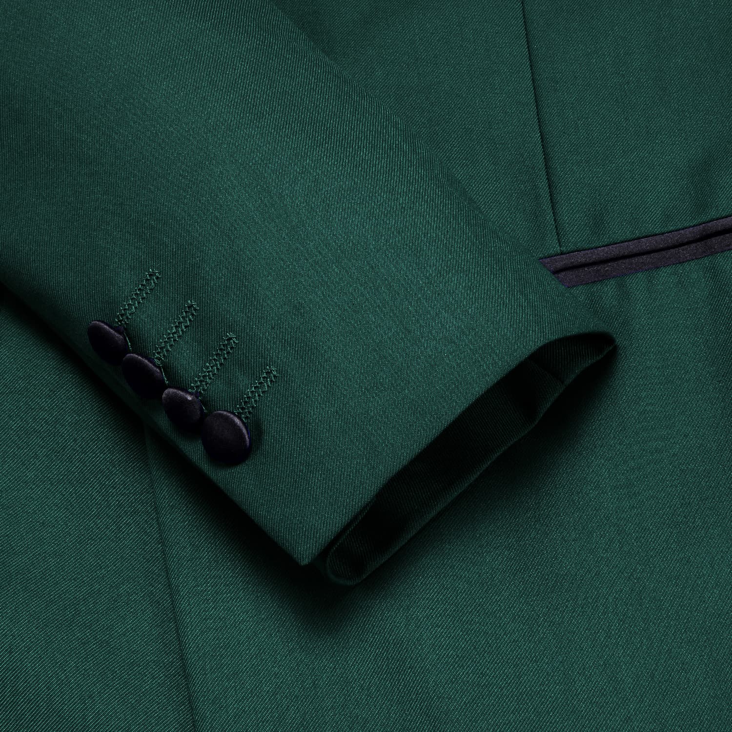 Hi-Tie Black Shawl Collar Green Solid Blazer with Bowtie Men's Suit Set