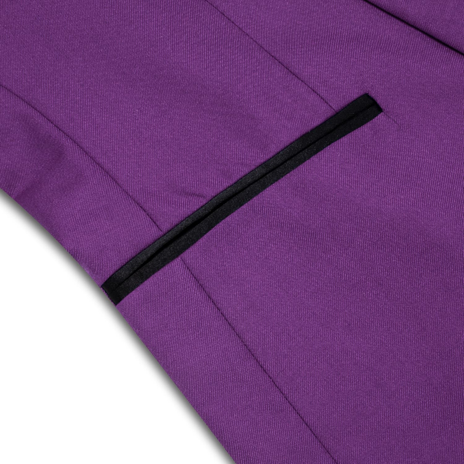 Black Shawl Collar DarkOrchid Purple Solid Blazer Bowtie Suit Set