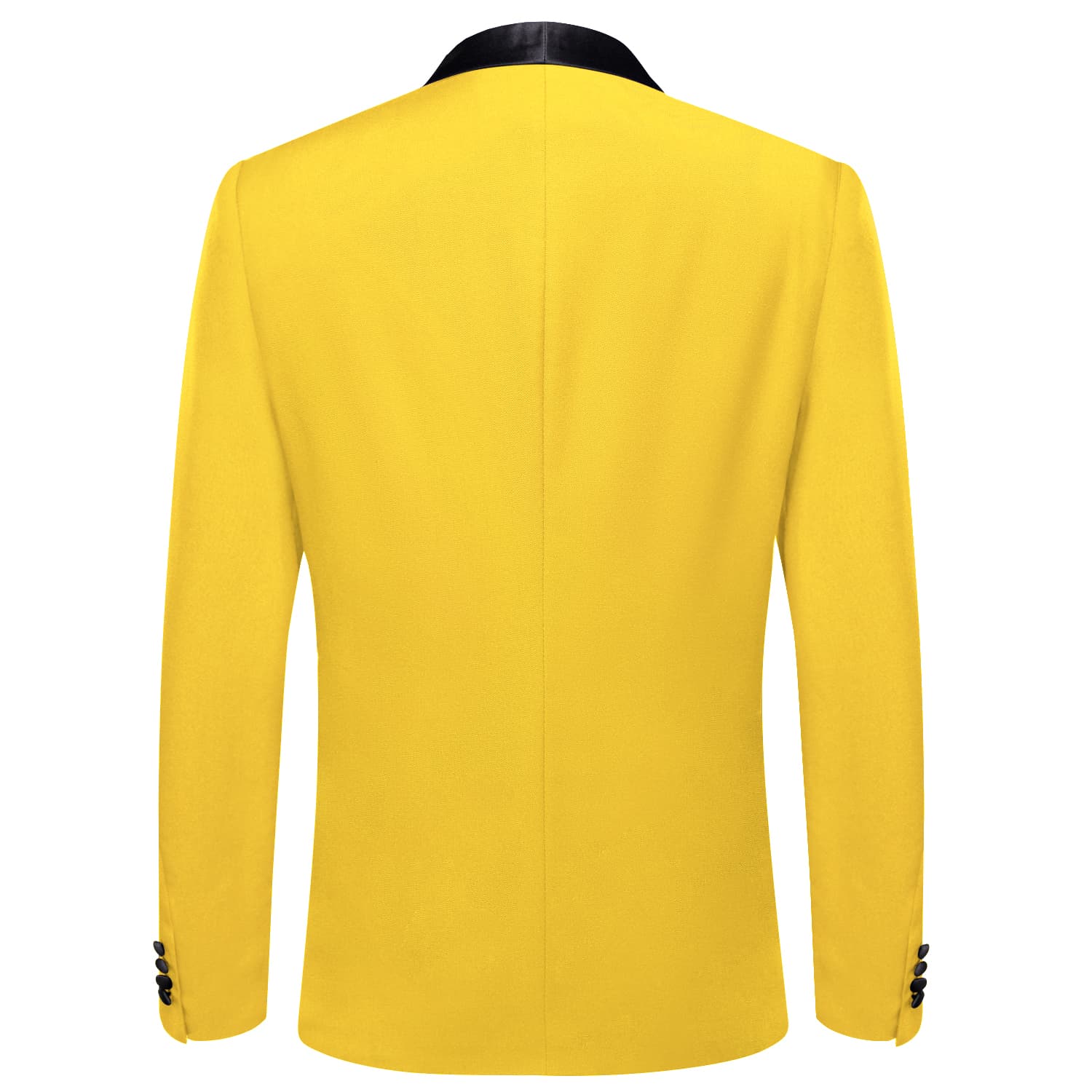 Hi-Tie Black Shawl Collar Gold Solid Blazer Bowtie Suit Set
