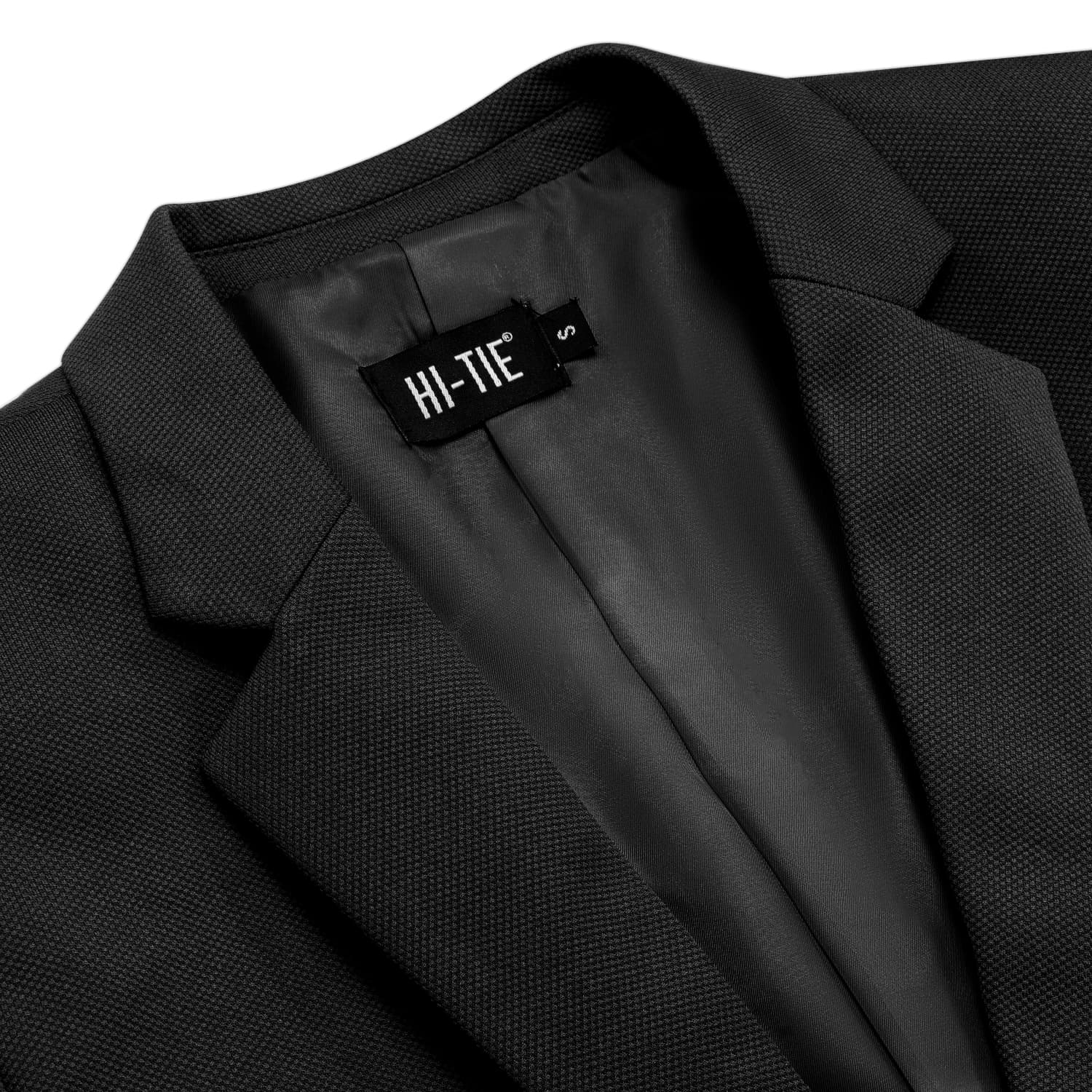 Hi-Tie Business Daily Blazer Black Men's Suit Jacket Slim Fit Coat
