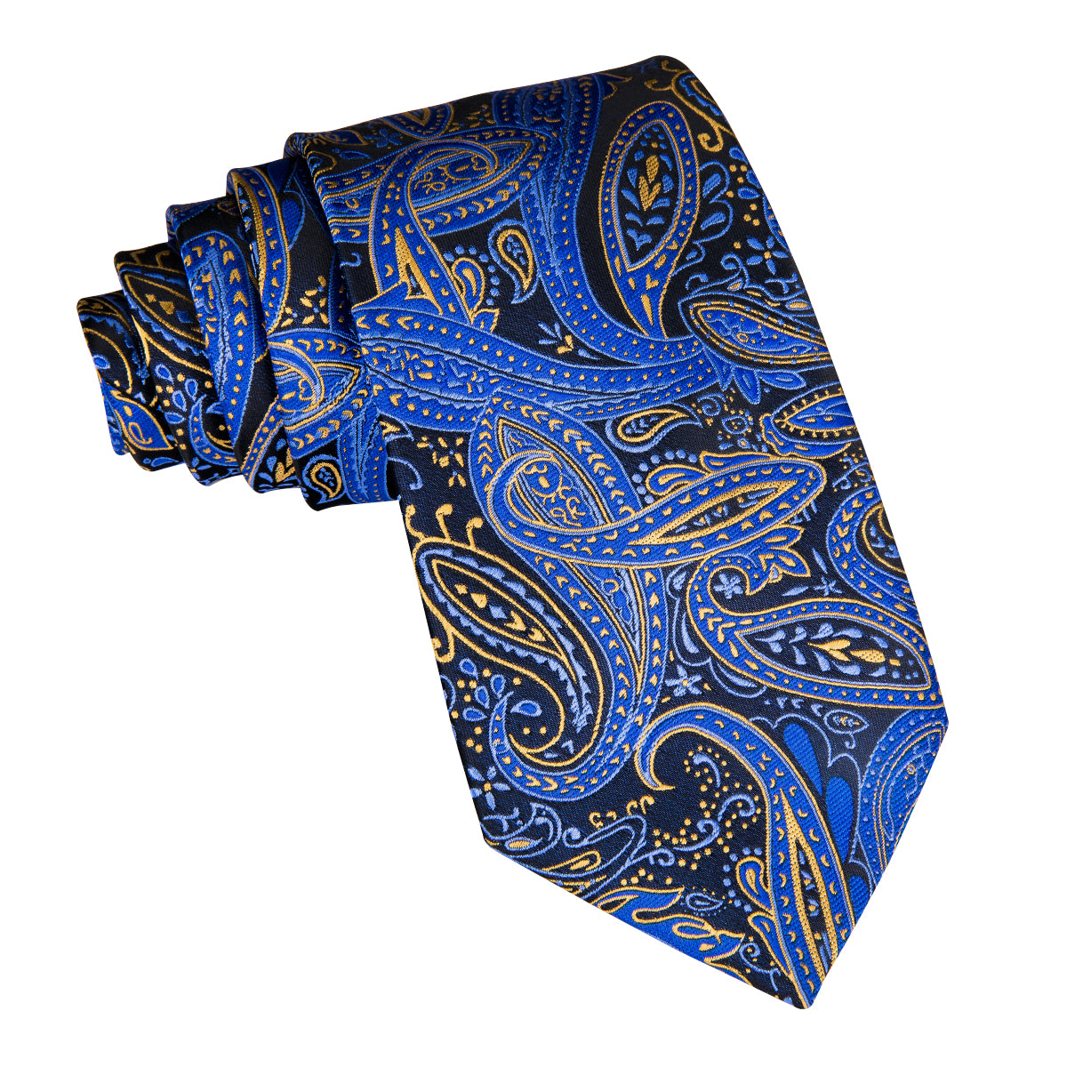 Black Blue Paisley Children's Kids Boys Single Wedding Tie 6cm