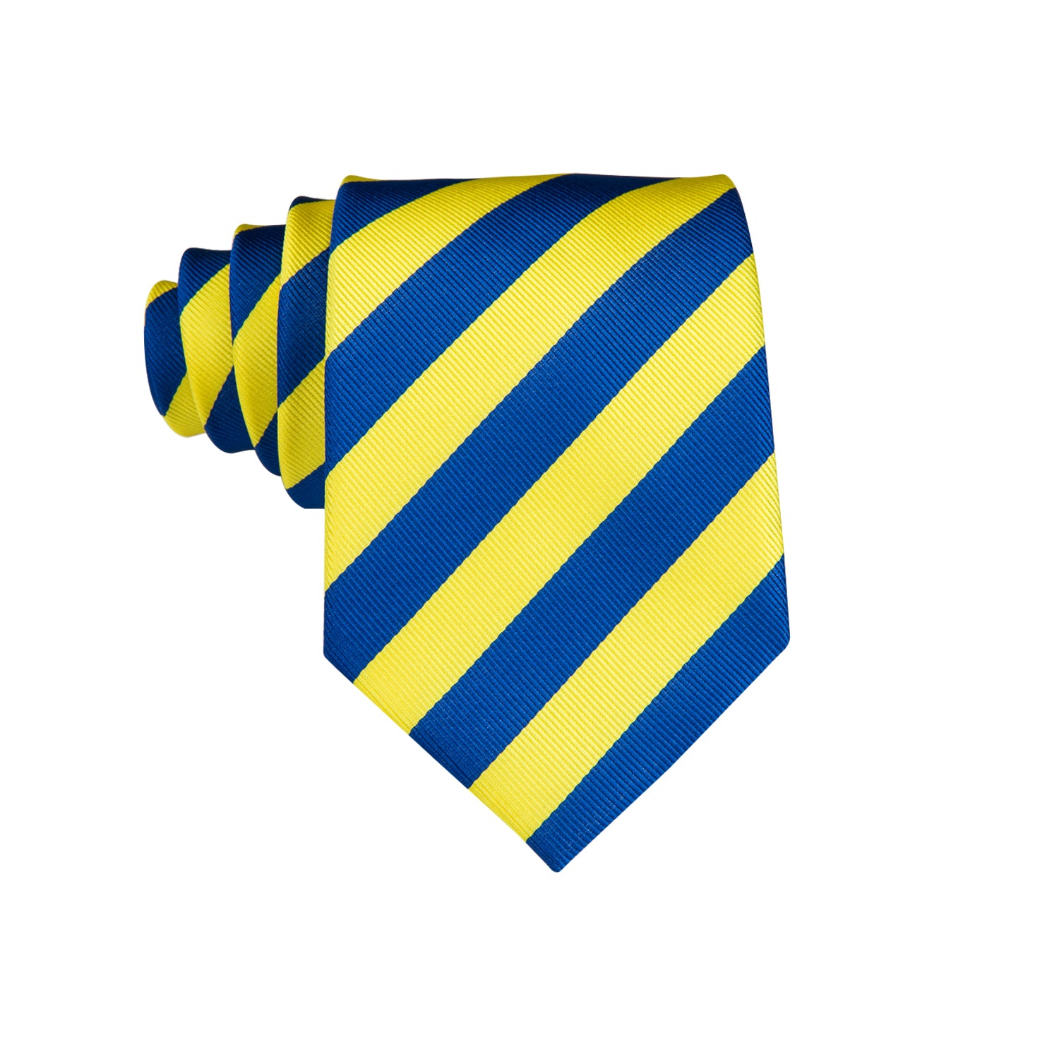 Yellow Blue Striped Children's Kids Boys Tie Pocket Square 6cm