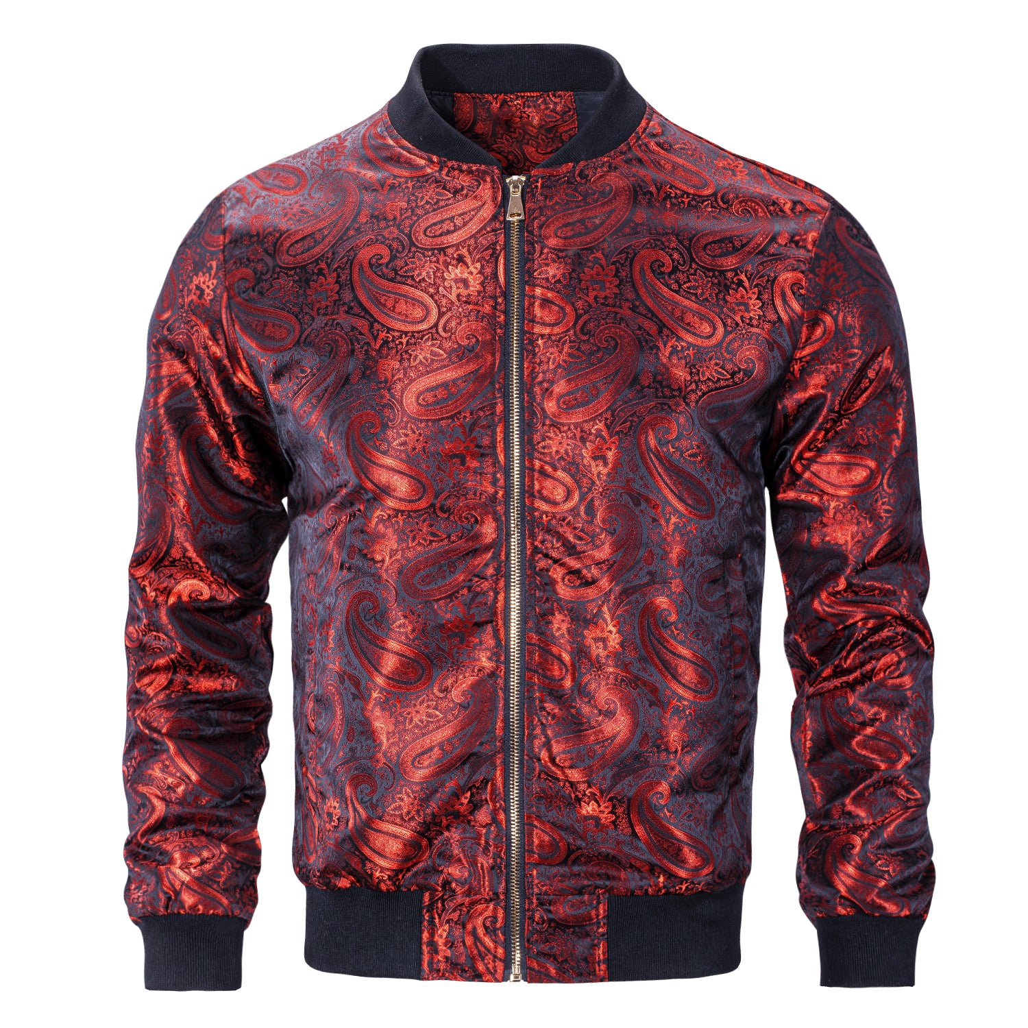Red paisley bomber jacket