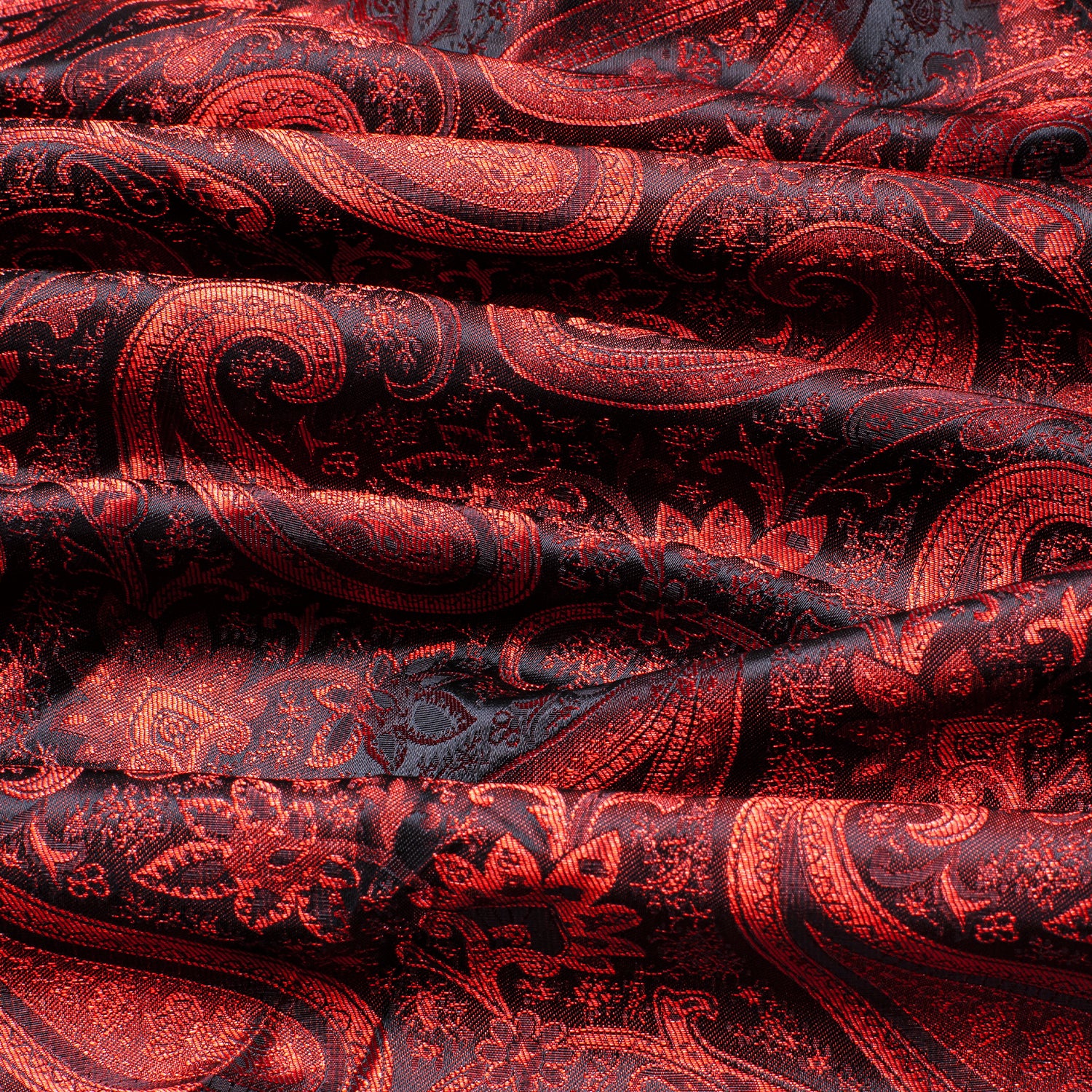 Red Black Paisley Fabric