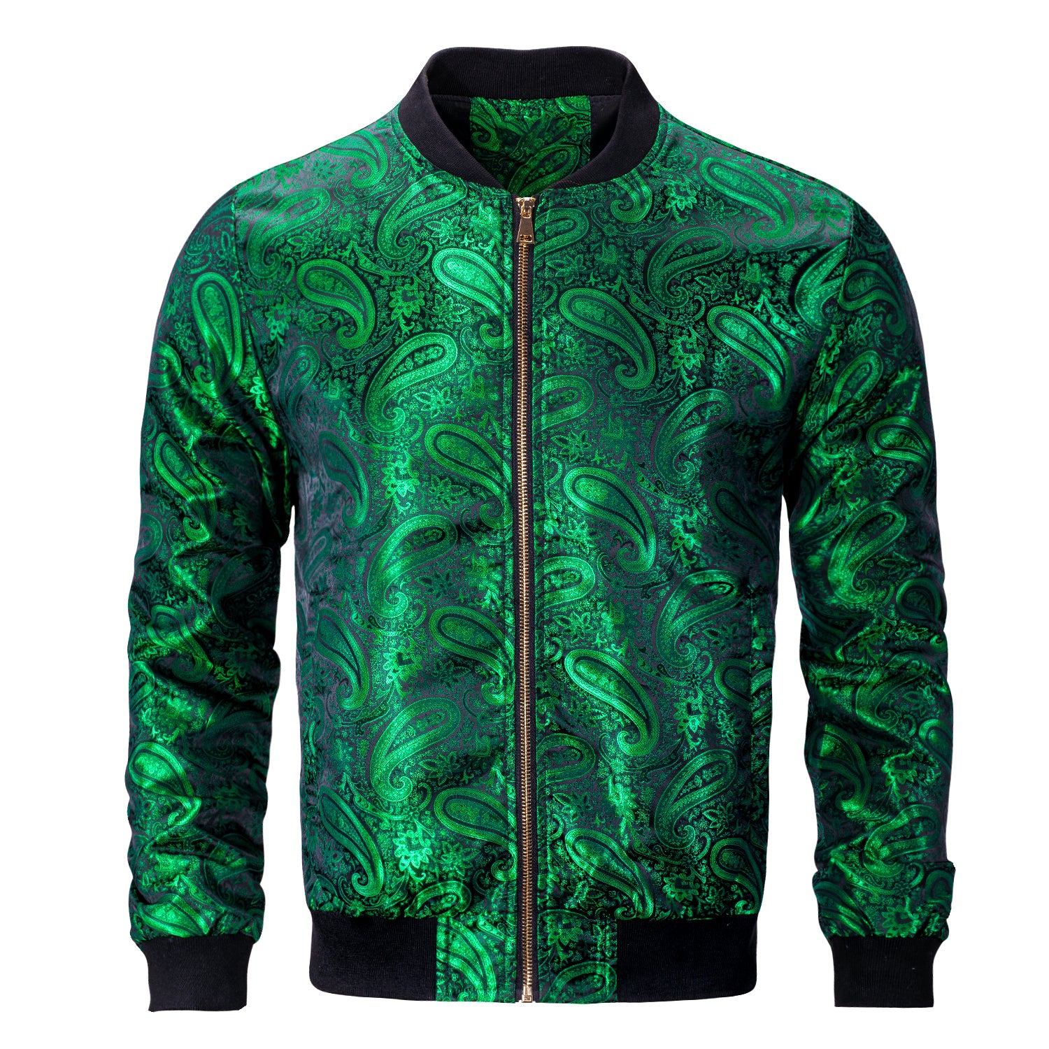 Green paisley Black Collar Men's top