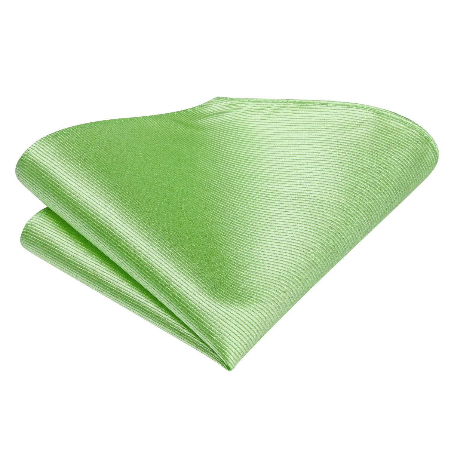 Apple Green Striped Silk Self-tied Bow Tie Hanky Cufflinks Set