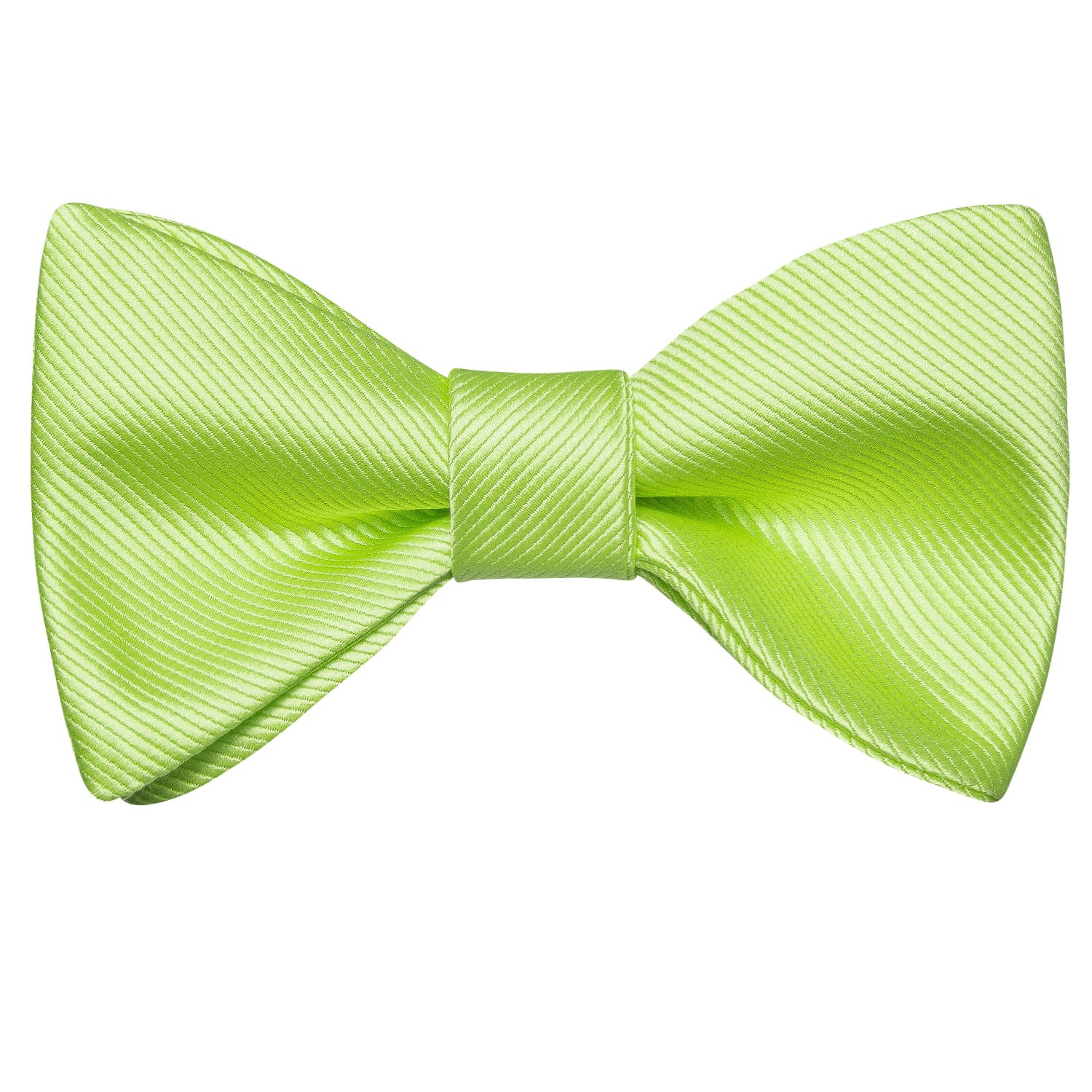 Spring Green Striped Silk Self-tied Bow Tie Pocket Square Cufflinks Set