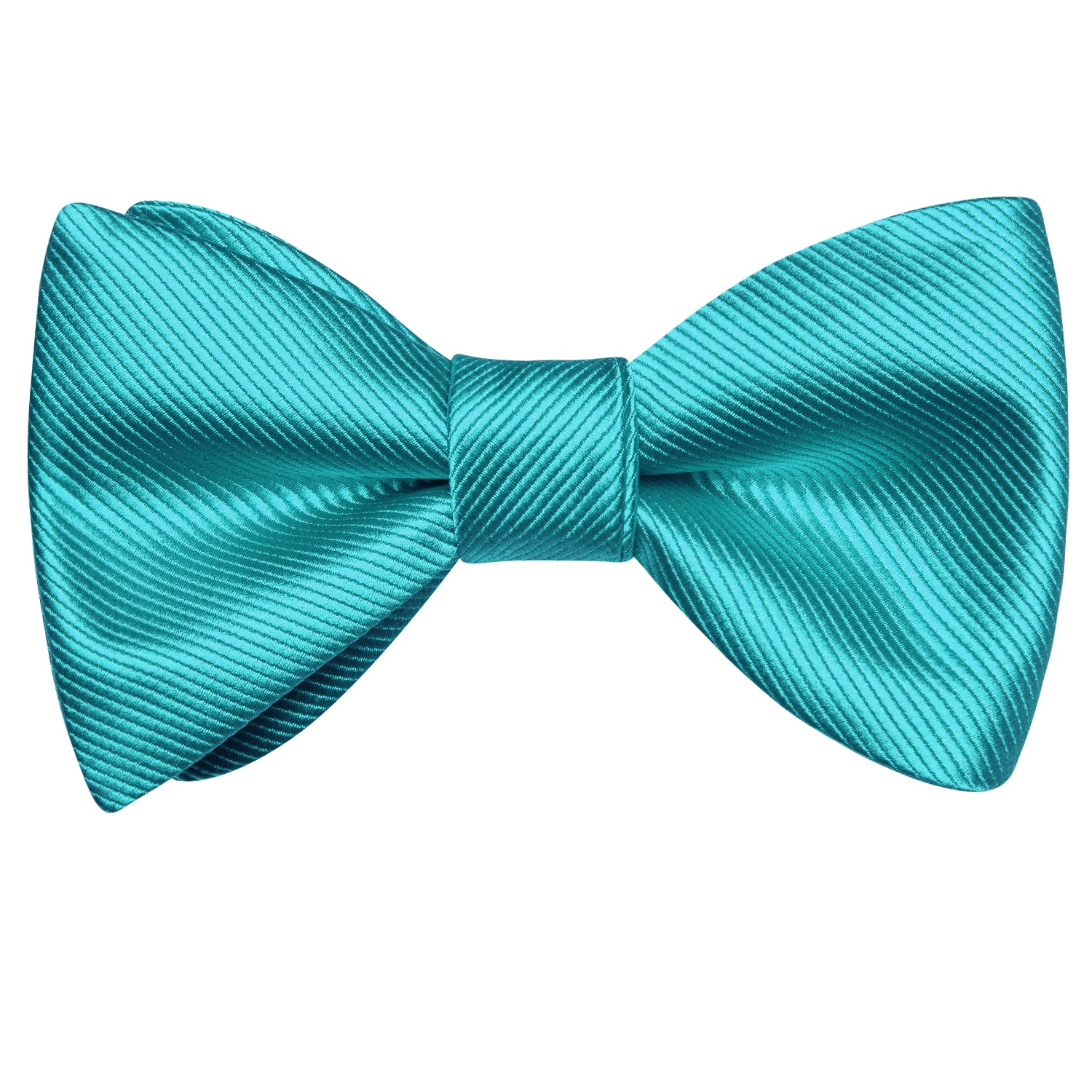 Tiffany Blue Striped Silk Self-tied Bow Tie Pocket Square Cufflinks Set