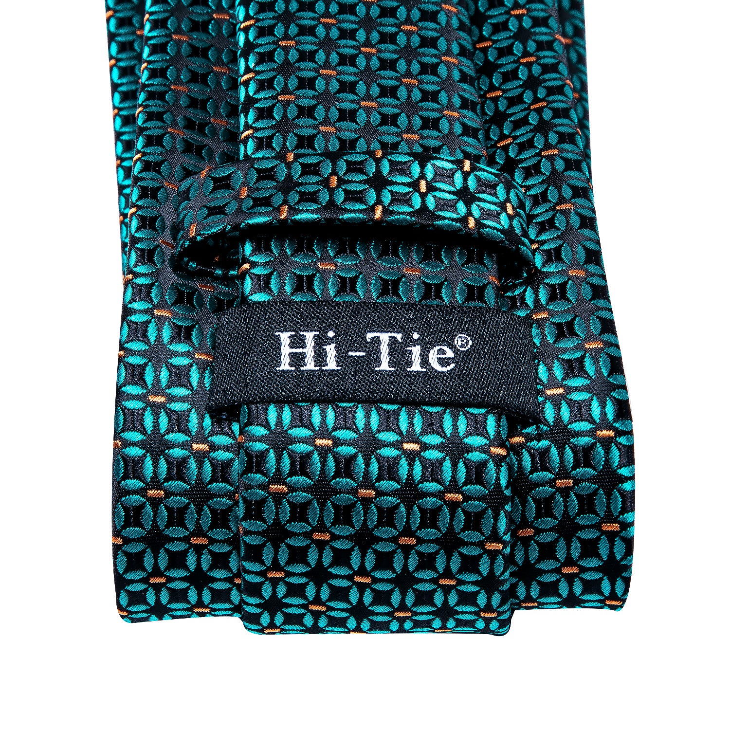 Turquoise Polka Dot Tie Pocket Square Cufflinks Set