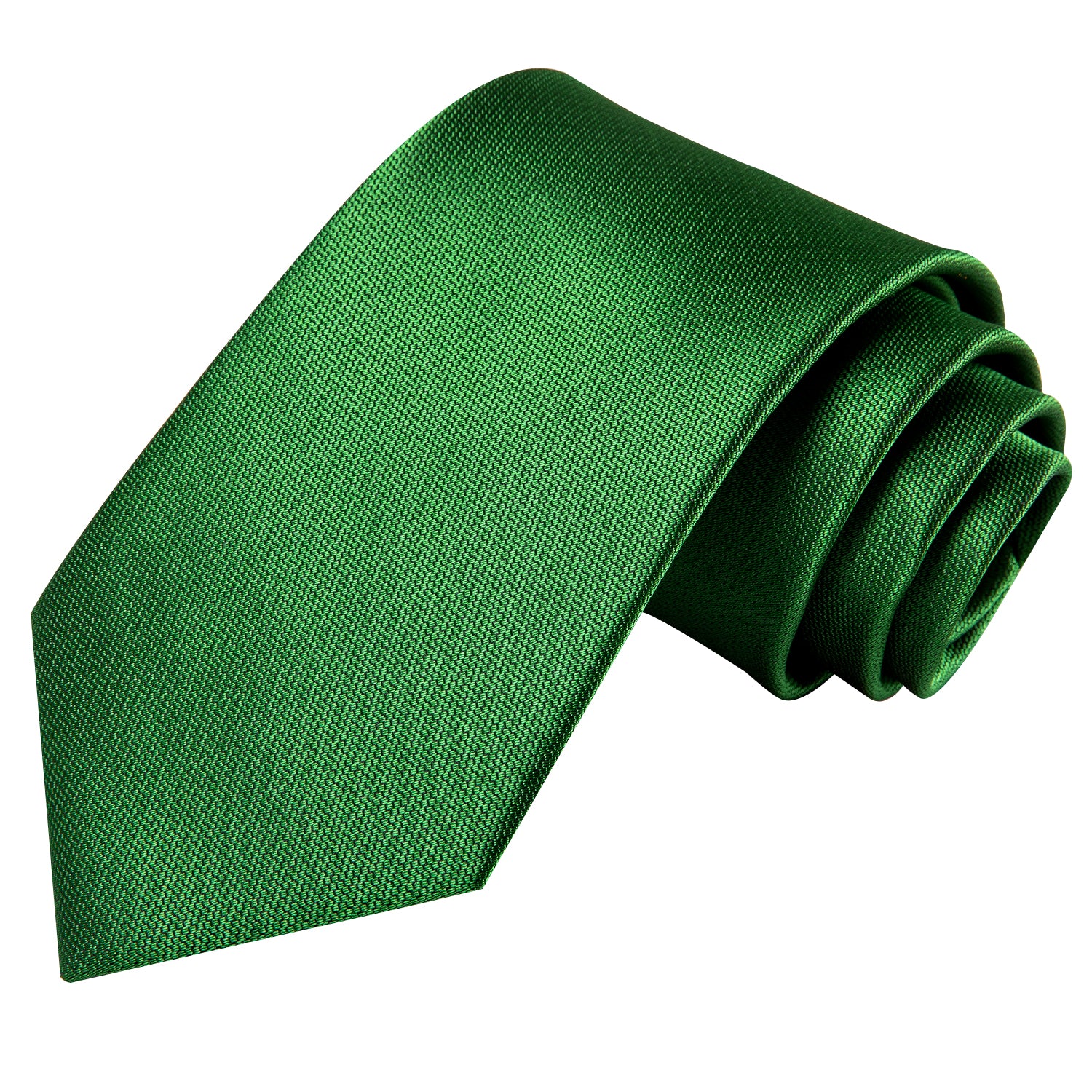 Green Solid Tie Pocket Square Cufflinks Set