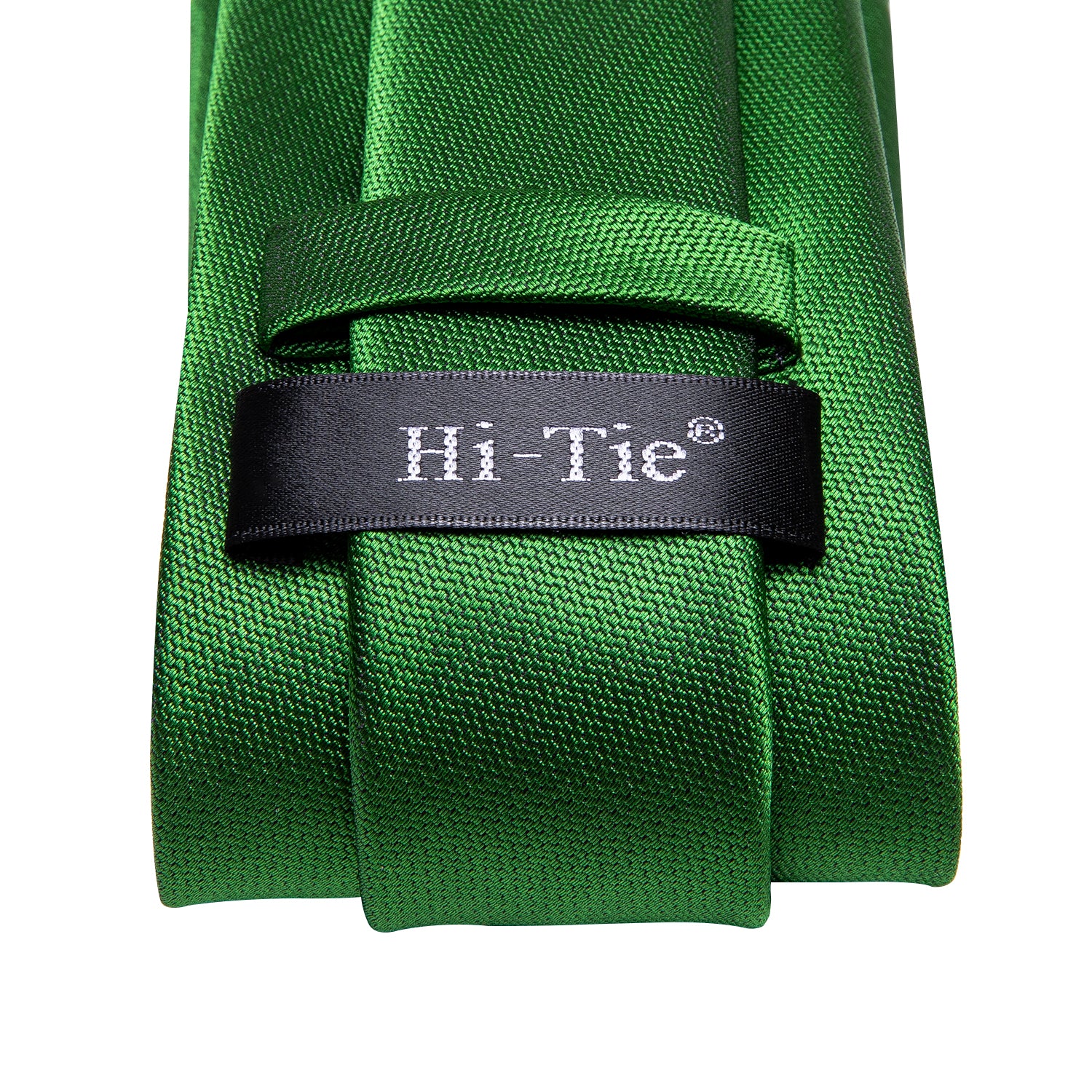 Dark Green Tie Men's Solid Necktie Pocket Square Cufflinks Set