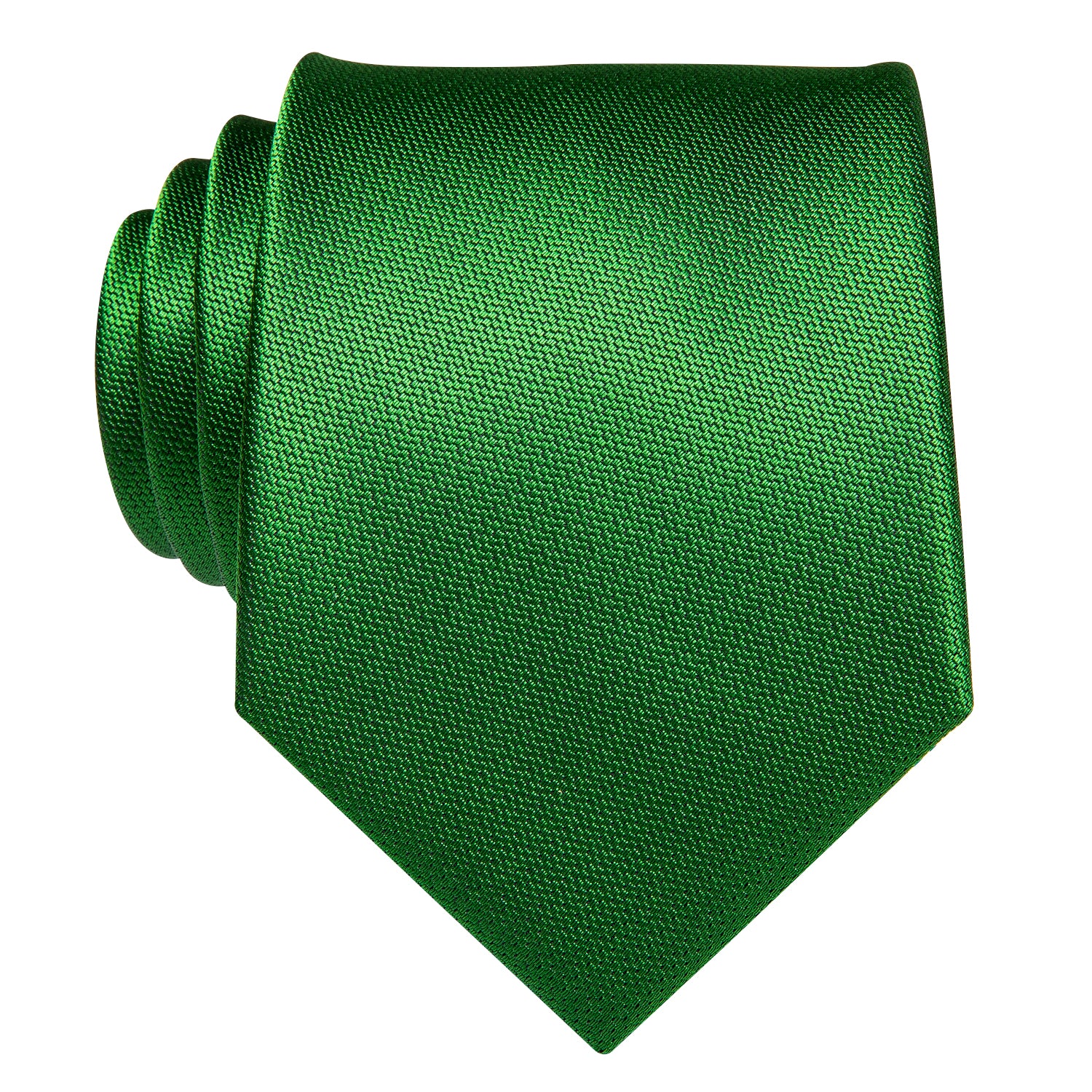 Dark Green Tie Men's Solid Necktie Pocket Square Cufflinks Set